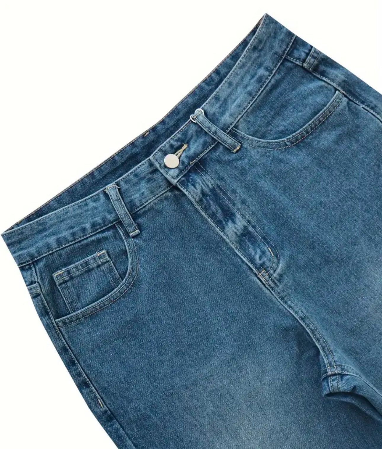Designer × Vintage Straight Streetwear Classic Blue Loose Jeans Retro Style Size US 34 / EU 50 - 7 Thumbnail