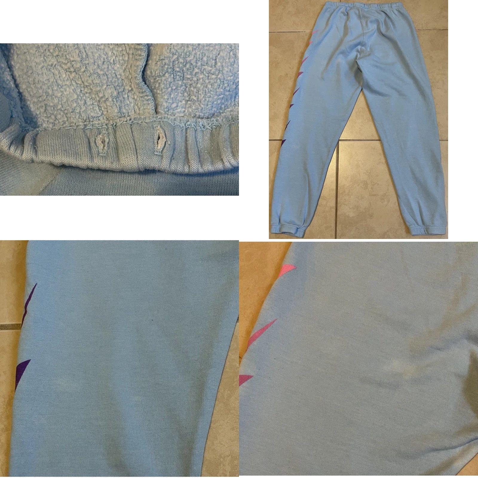 Aviator Nation Aviator Nation Sweatpants Faded Lightning Bolt Blue S USA Women Size 28" / US 6 / IT 42 - 8 Thumbnail