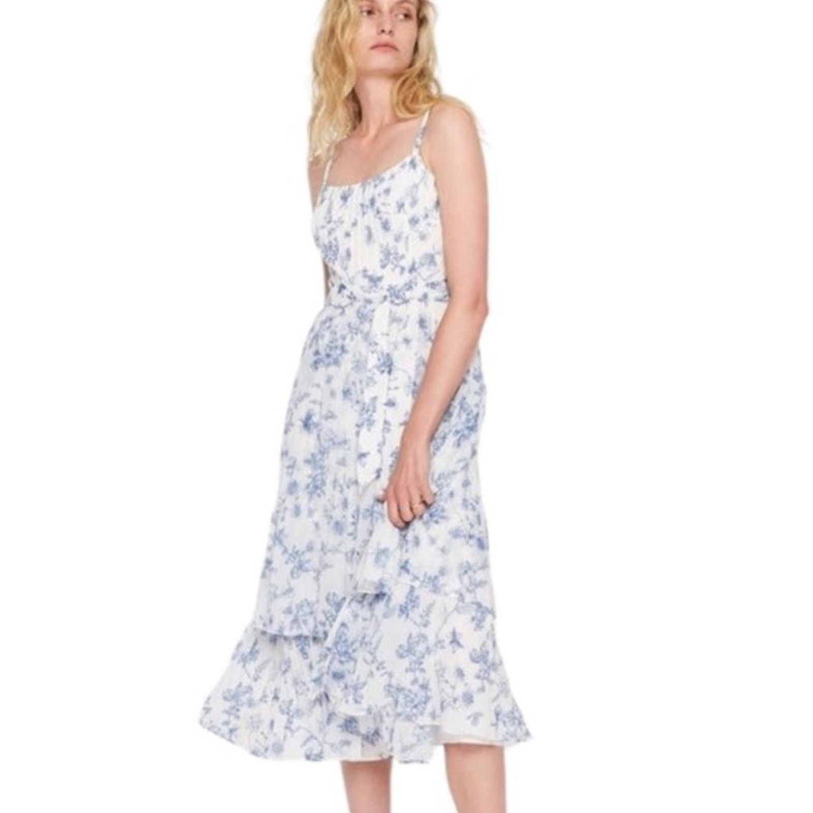 Club Monaco Blue and White Floral Dress -Club Monaco maxi dress Size S / US 4 / IT 40 - 2 Thumbnail