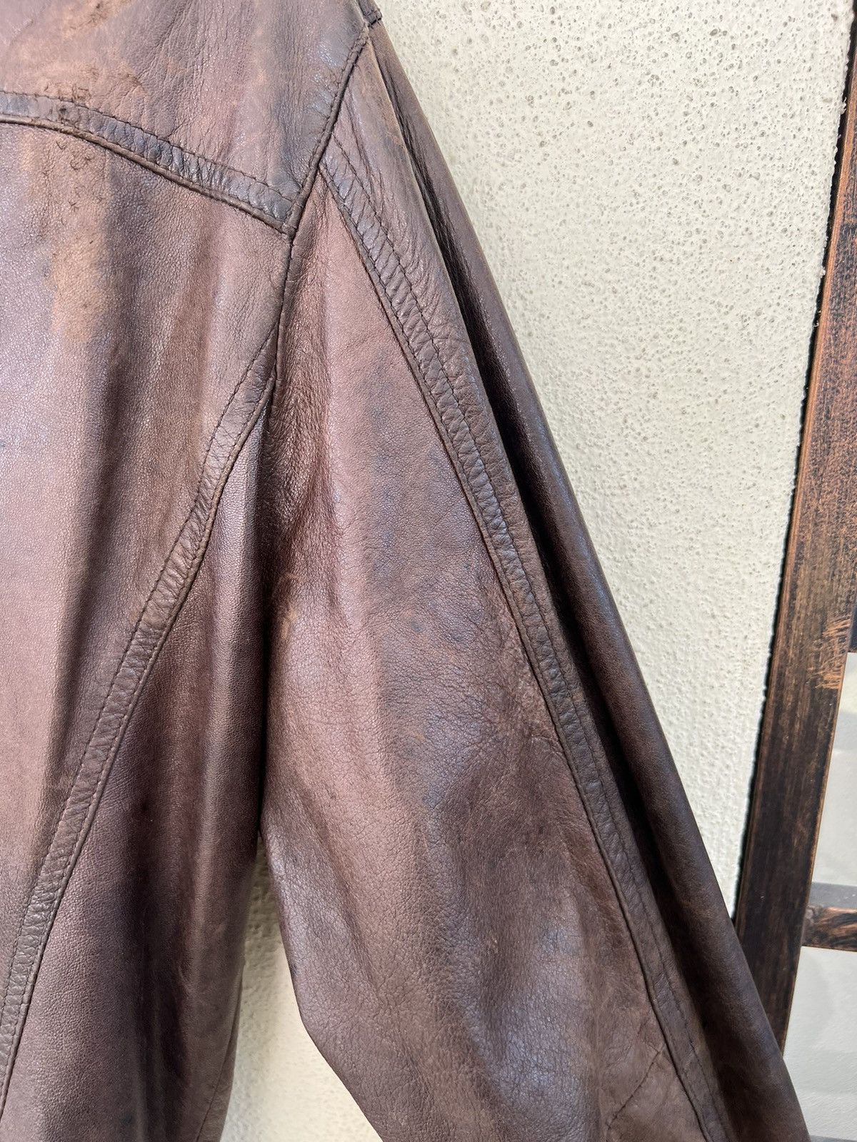 Lamborghini Vintage Tonino Lamborghini Patina Dark Brown Leather Jacket Size US M / EU 48-50 / 2 - 19 Thumbnail
