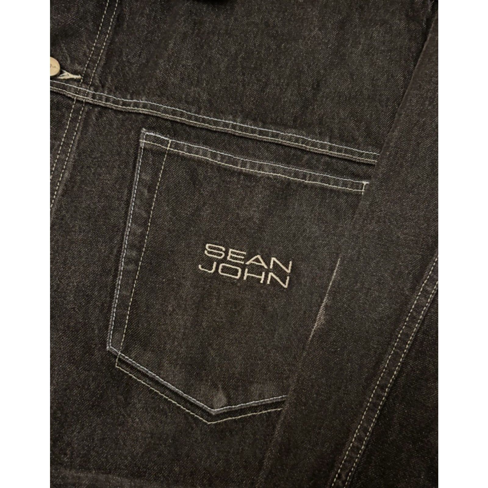 Sean John VINTAGE Sean John Denim Jacket Mens 2XL Black Hip Hop 90s 2000s Y2K Jacket Snaps Zip Punk Grunge Classic Vintage Style Men Size US XXL / EU 58 / 5 - 3 Thumbnail