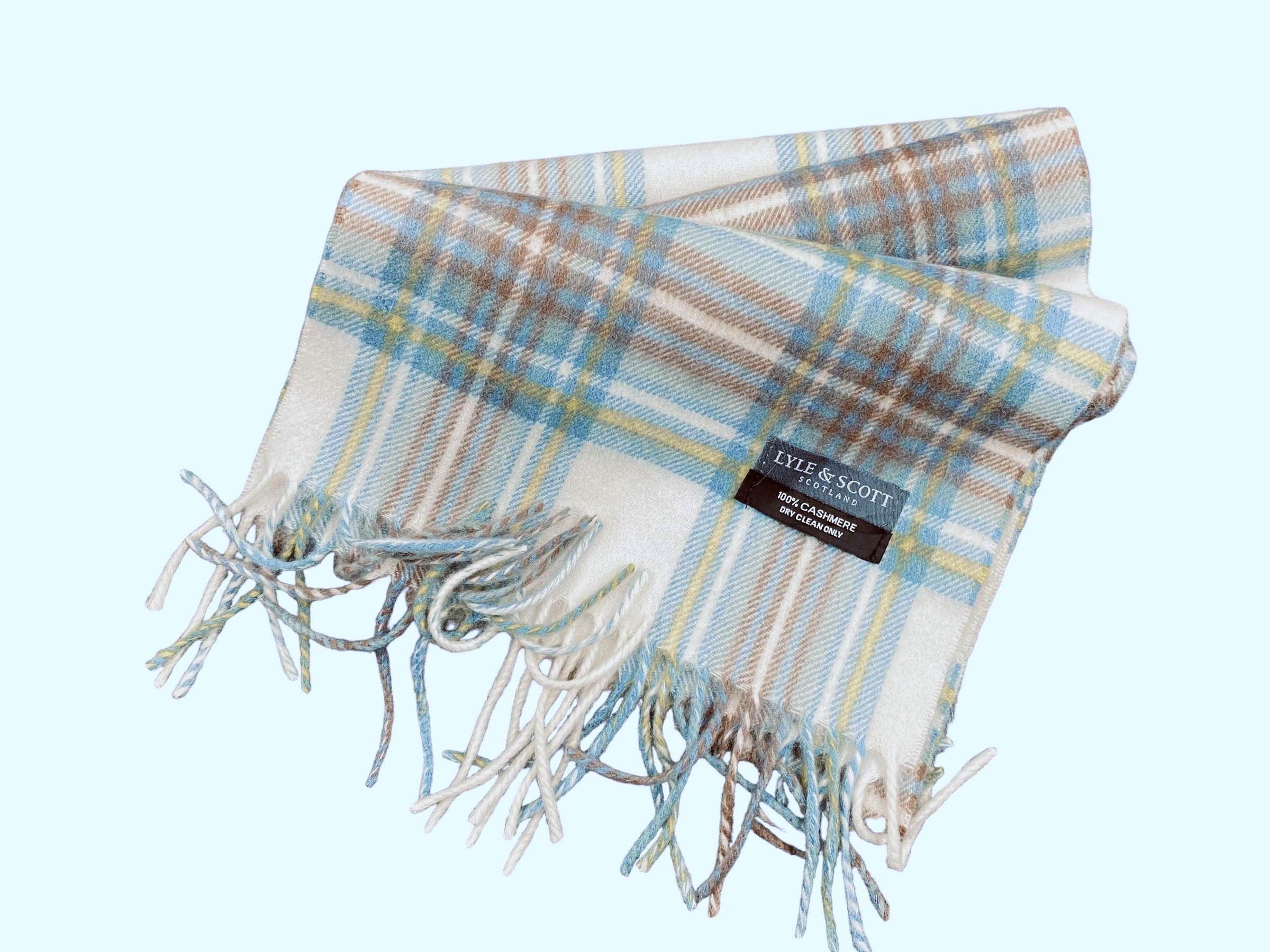 Lyle & Scott Lyle & Scott Scarf Cashmere Checkered Vintage Scarf Size ONE SIZE - 1 Thumbnail