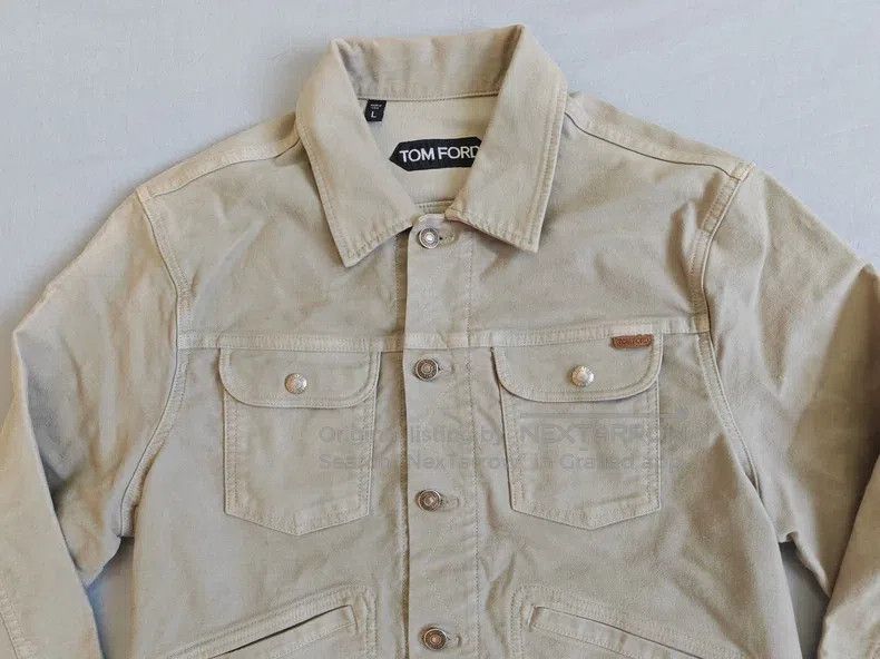 Tom Ford Tom Ford Light military green velvet pure cotton slim fit Size US L / EU 52-54 / 3 - 2 Thumbnail