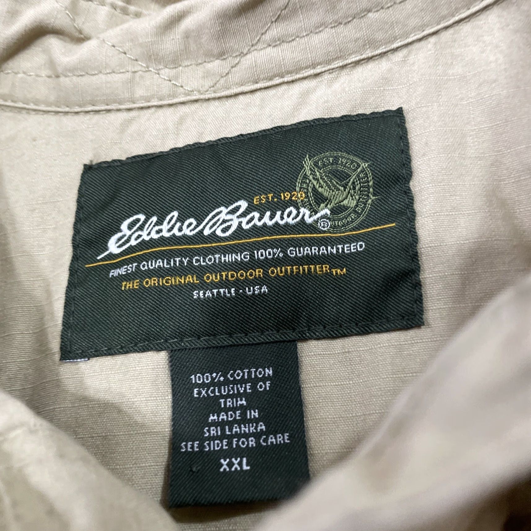 Eddie Bauer VINTAGE Eddie Bauer Hunting Shirt Men 2XL Twill Khaki Beiges Pad Western Vent Button-Up With Pockets Size US XXL / EU 58 / 5 - 5 Thumbnail