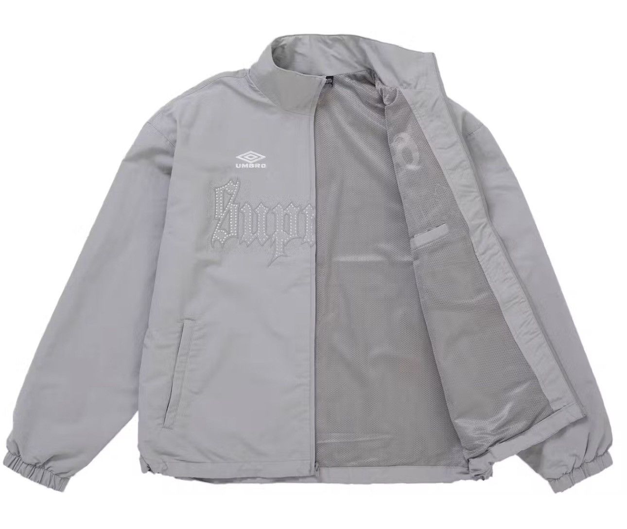 Supreme (NEW) Supreme Umbro Rhinestone Track Jacket (Size S, Gray