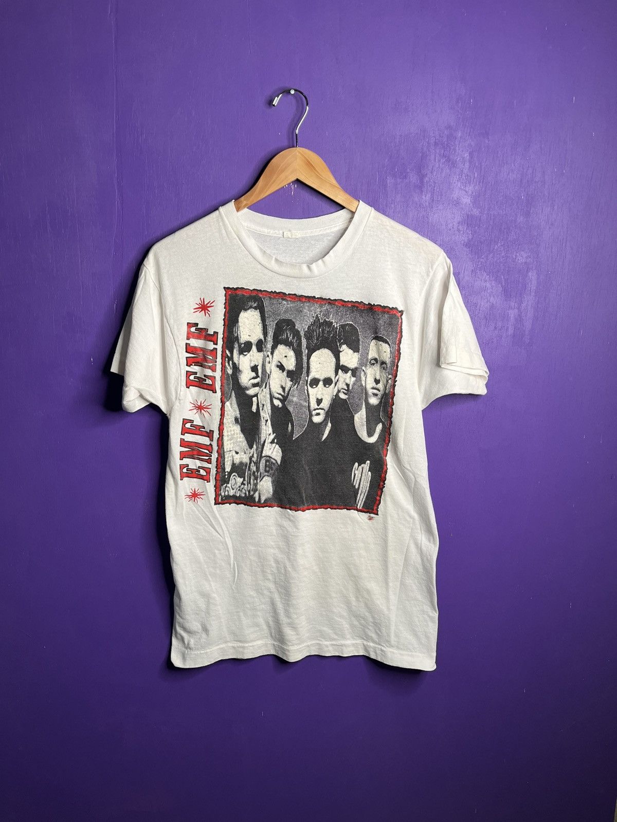 Band Tees × Vintage Vintage 80s EMF band members tour t-shirt Size US M / EU 48-50 / 2 - 1 Thumbnail