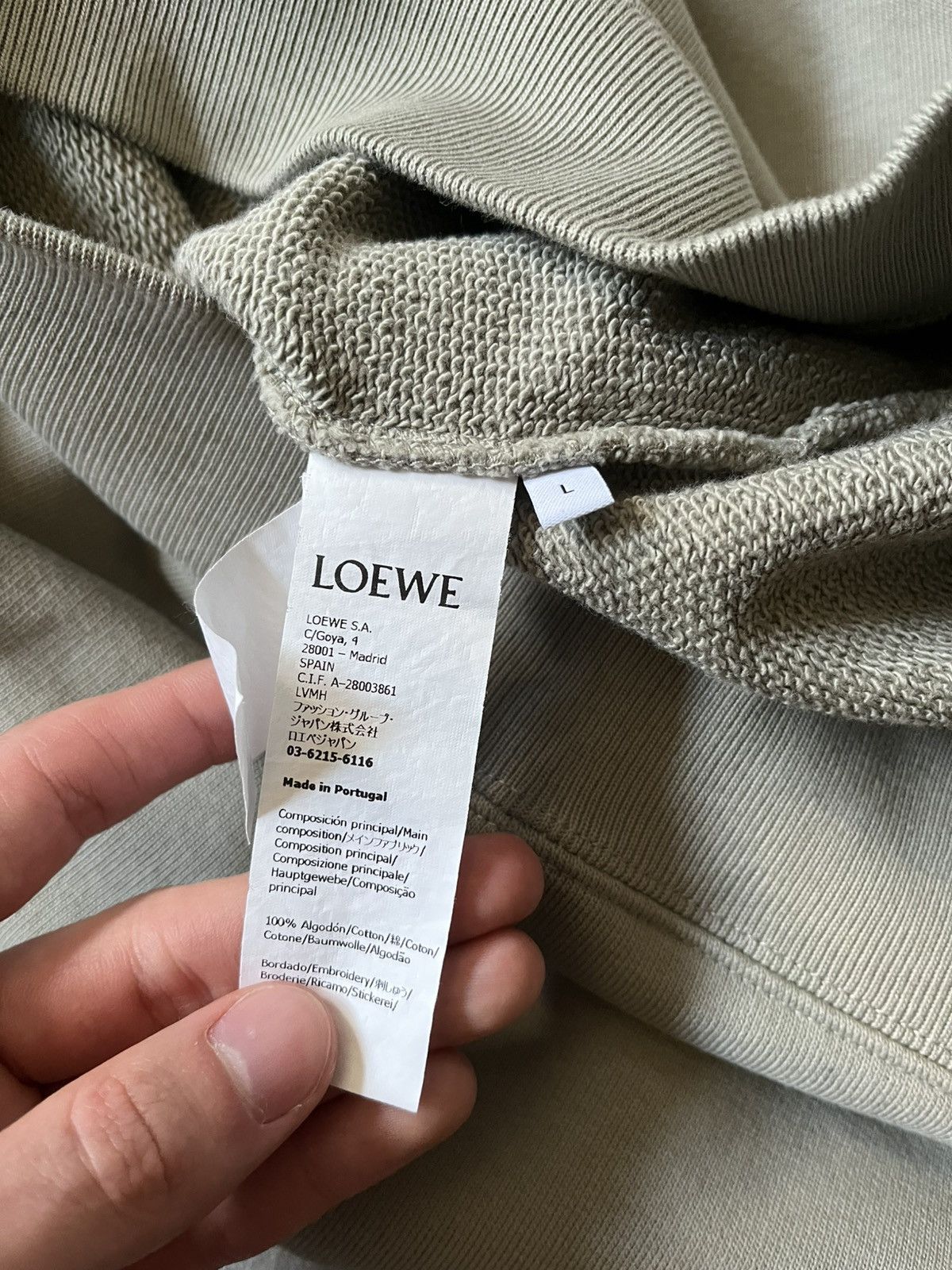 Loewe Loewe khaki embroidered logo sweatshirt by JW Anderson Size US L / EU 52-54 / 3 - 12 Thumbnail