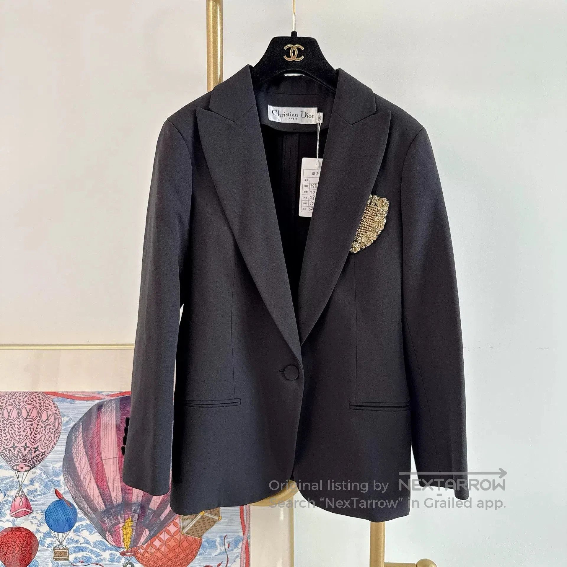 Dior Black Shield Blazer Jacket.