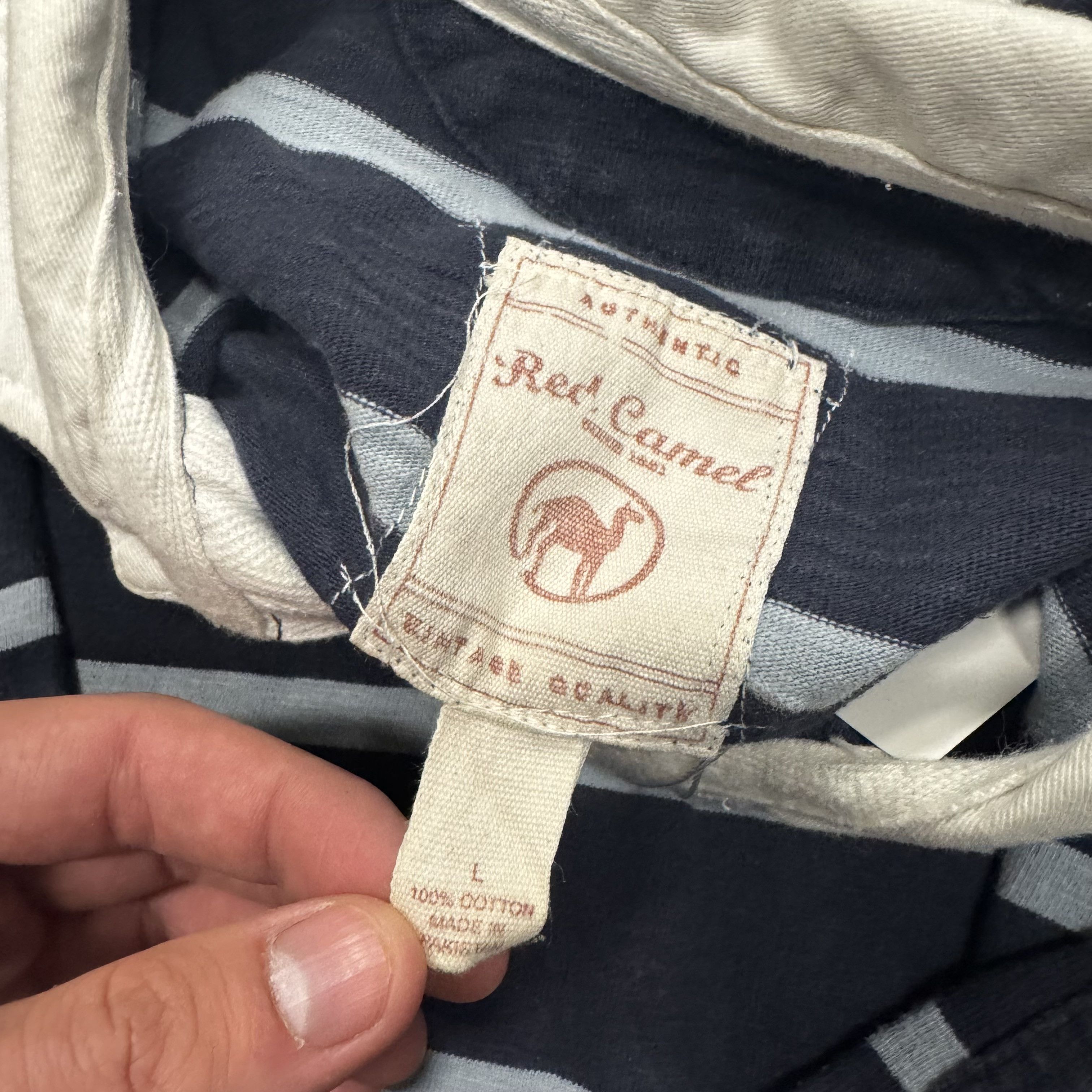 Camel × Vintage VTG Red Camel Striped Rugby Polo Shirt Elbow Patch Preppy Size US L / EU 52-54 / 3 - 3 Thumbnail