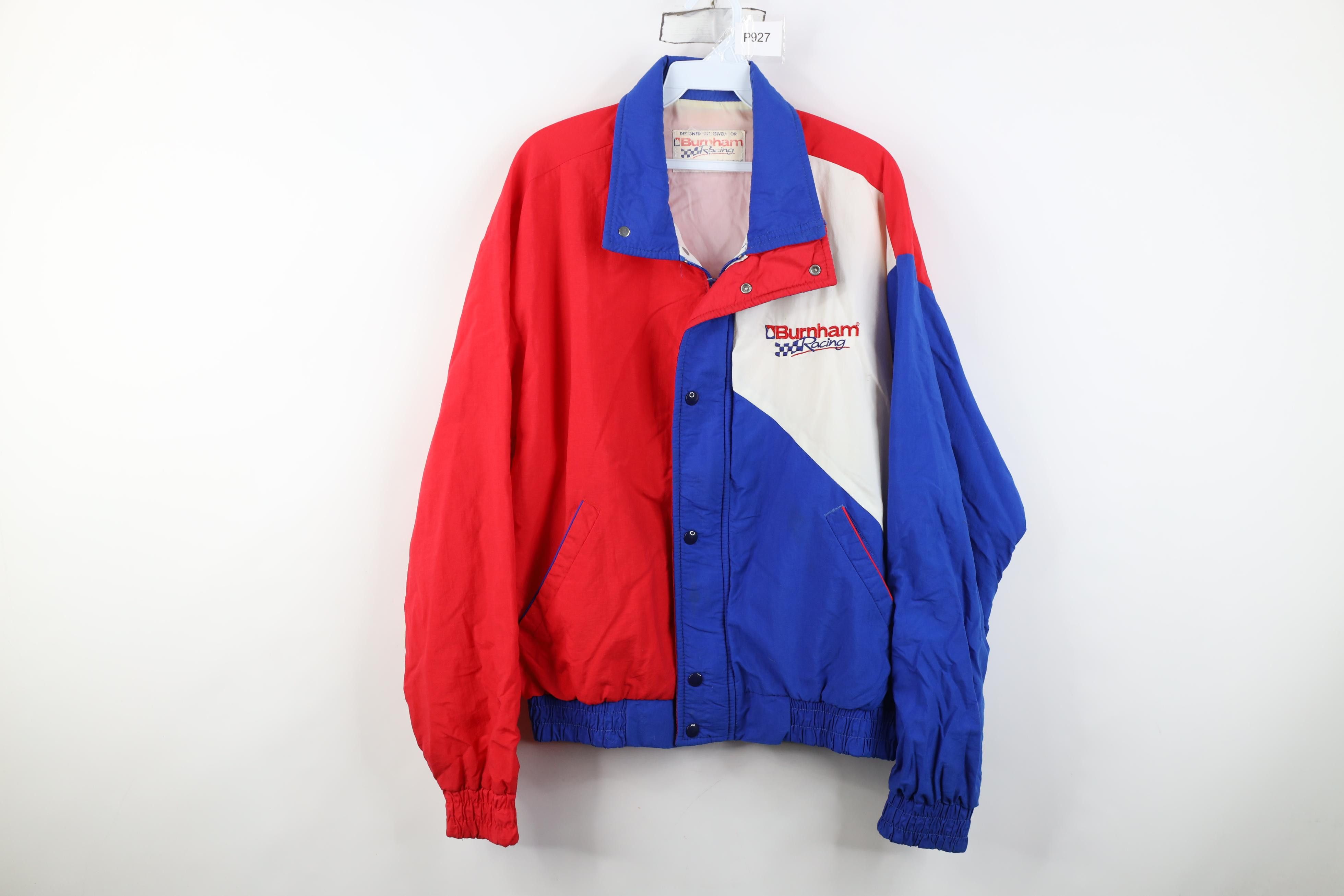 Vintage Vintage 80s 90s Burnham Racing Windbreaker Jacket USA Size US M / EU 48-50 / 2 - 1 Thumbnail