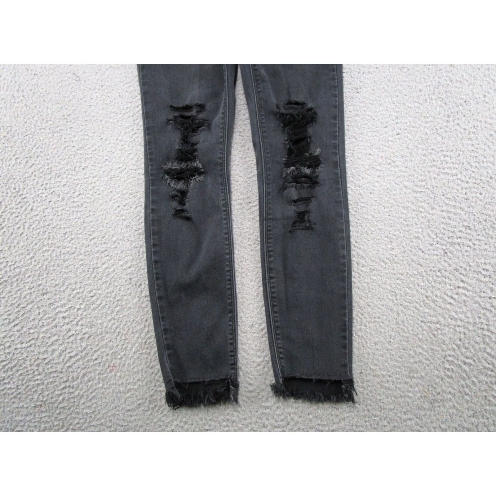 Vintage Hidden Jeans Skinny Distressed Black Stretch Denim Raw Hem Womens Size 27 Size 27" / US 4 / IT 40 - 2 Thumbnail