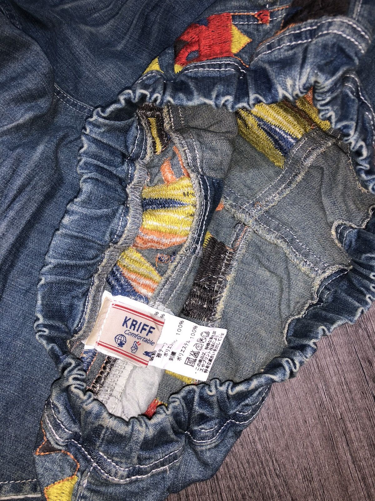 Designer Vintage Kriff Mayer Sport Wear Jeans Patchwork Design Size 34" / US 12 / IT 48 - 16 Thumbnail