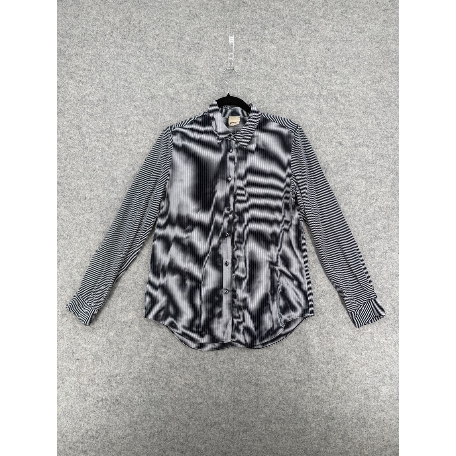 Baldwin Baldwin (BLDWN) Nora Silk Navy Striped Button Down Shirt Size M / US 6-8 / IT 42-44 - 1 Thumbnail
