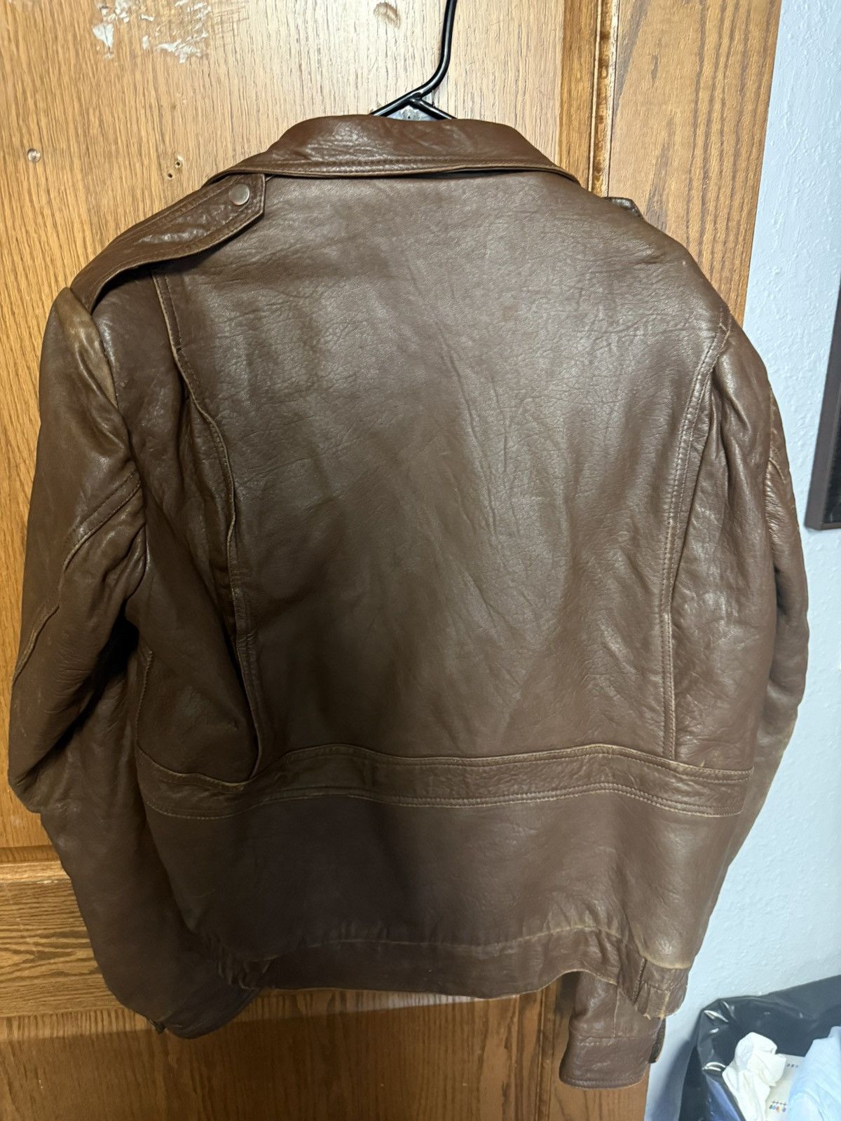 Other Vintage Brown Leather Jacket Size US L / EU 52-54 / 3 - 2 Thumbnail