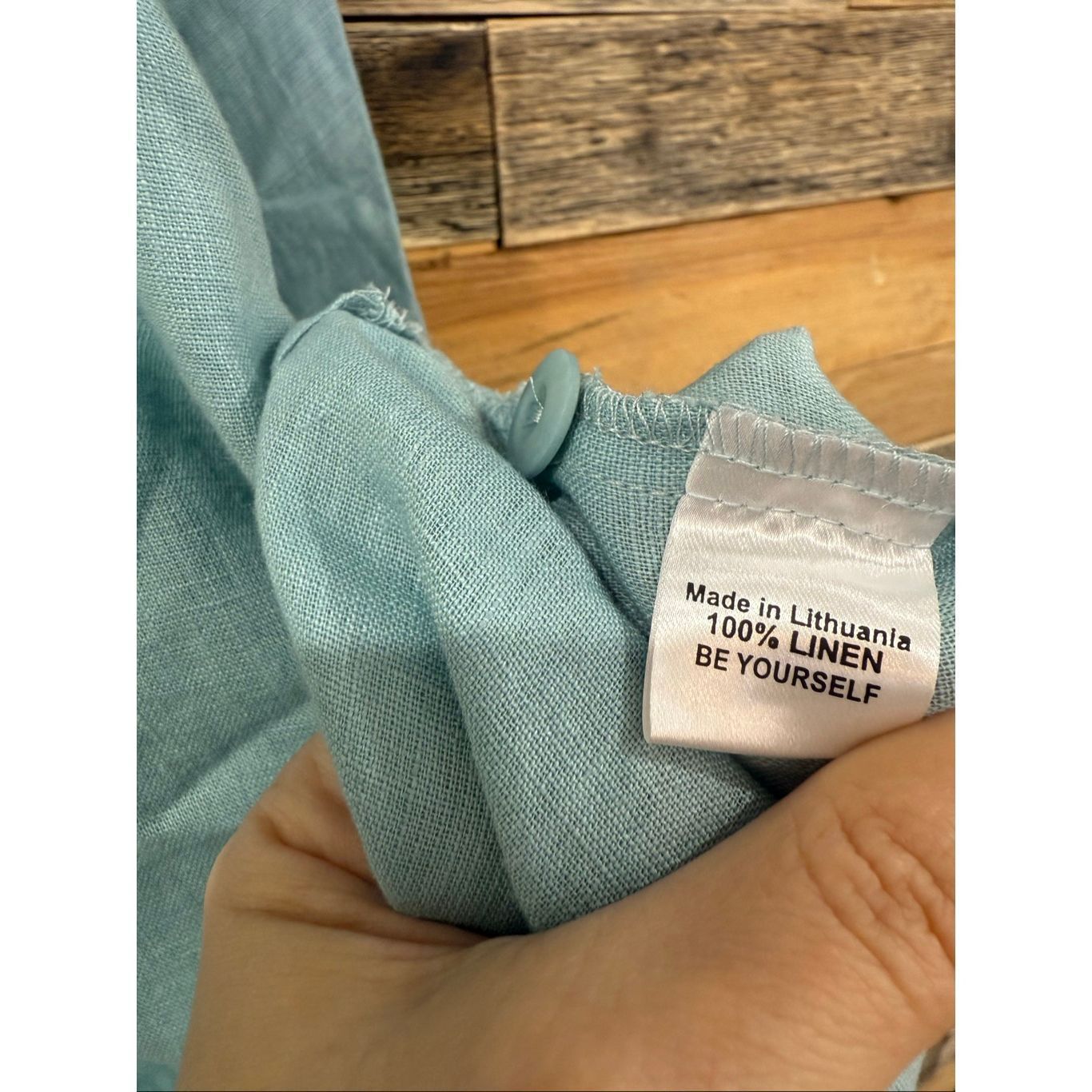 FLAX Flax linen blue button front shirt relaxed fit boho size medium Size M / US 6-8 / IT 42-44 - 6 Thumbnail