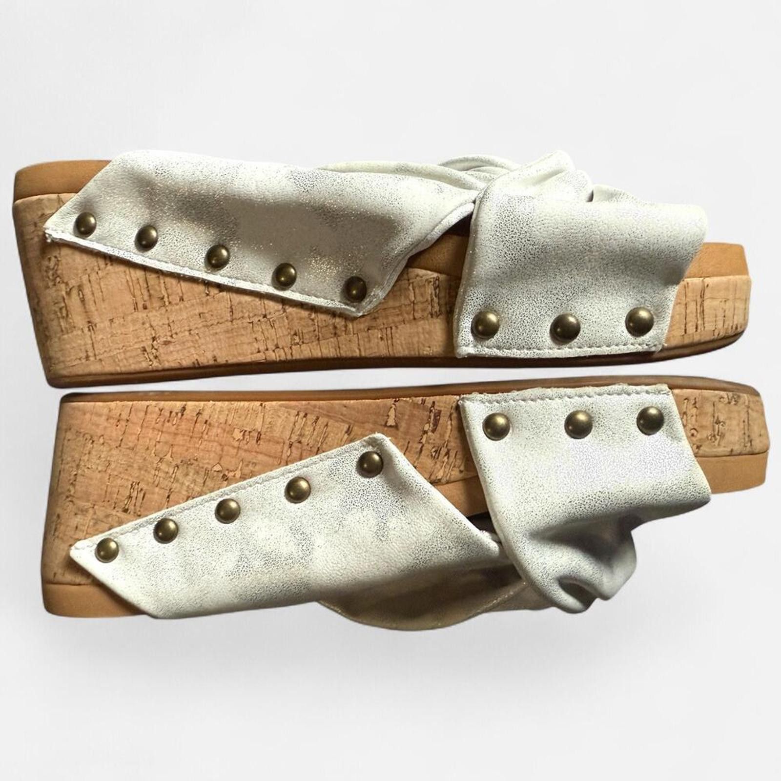 Other Corkys knotted cork-wedge slide sandals metallic silver – 9 Size US 9 / IT 39 - 3 Thumbnail