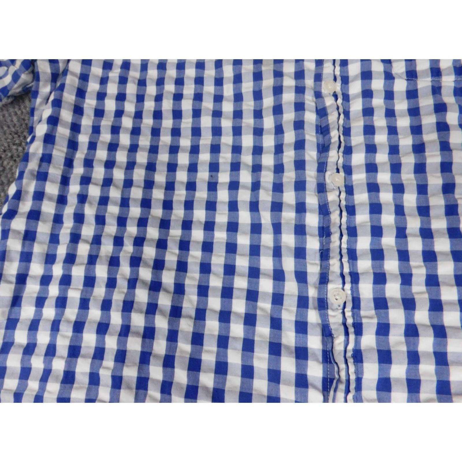 Vintage Saddlebred Shirt Button-Up Plaid Blue 2XL Mens Short Sleeve Collared Button Down Cotton Knit Size US XXL / EU 58 / 5 - 5 Thumbnail