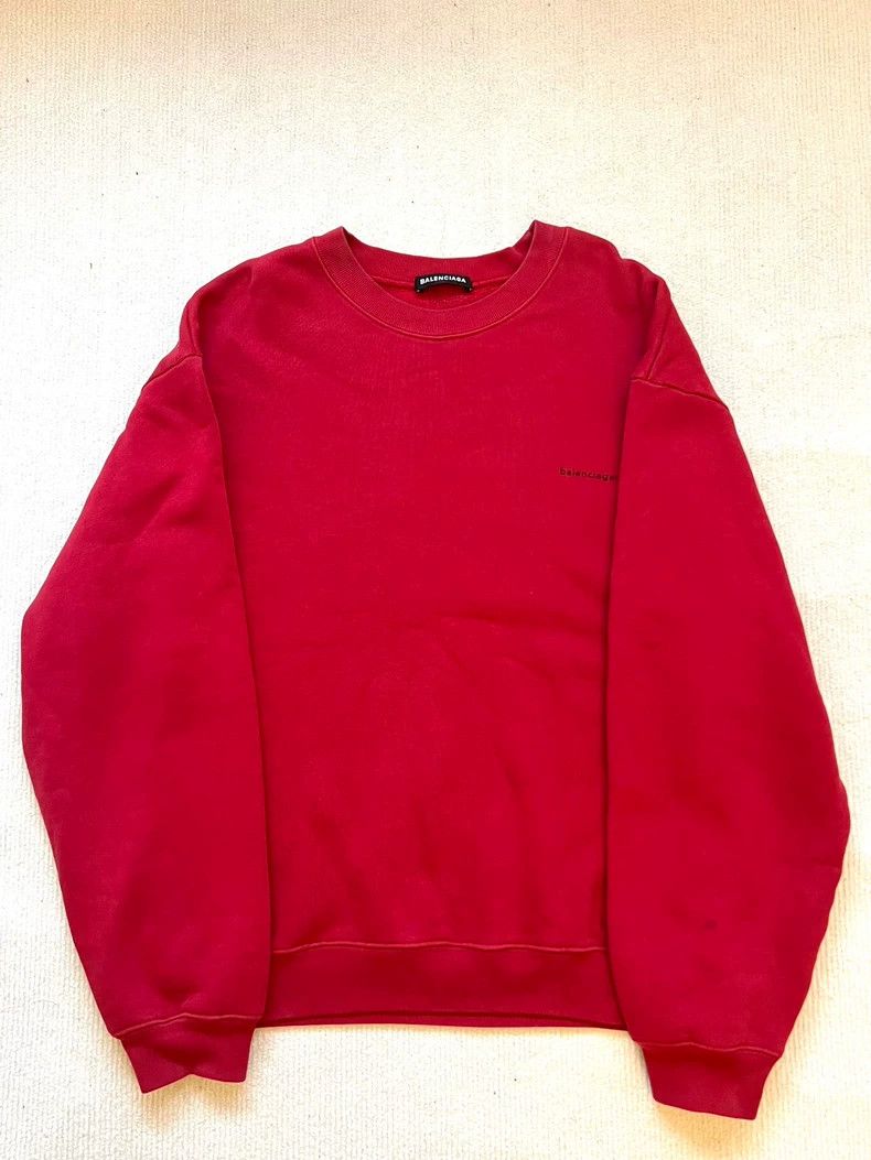 Balenciaga Balenciaga Red show embroidered logo crew neck sweatshirt Size US XS / EU 42 / 0 - 1 Thumbnail
