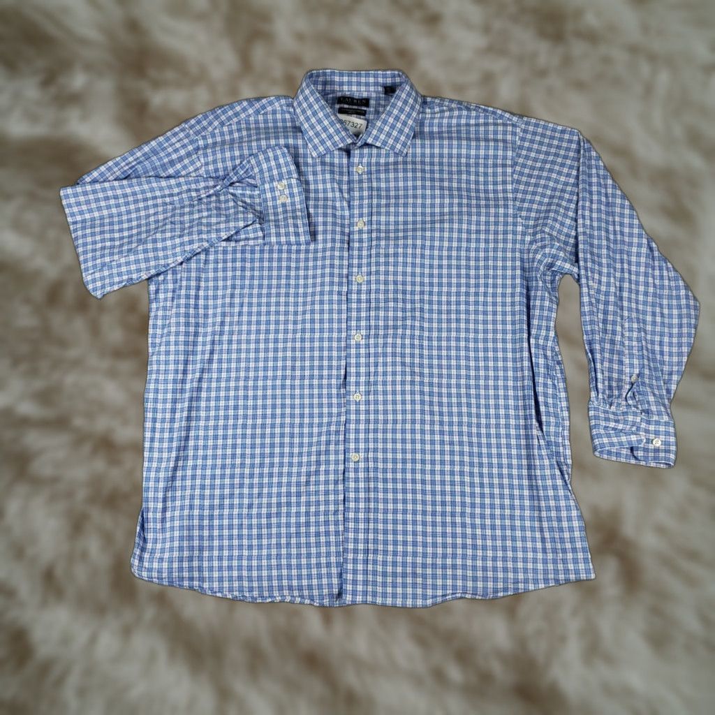 Ralph Lauren Ralph Lauren Shirt Mens 18.5 Performance Stretch Plaid Button Up Long Sleeve Dress Shirt Blue Size US XXL / EU 58 / 5 - 1 Thumbnail