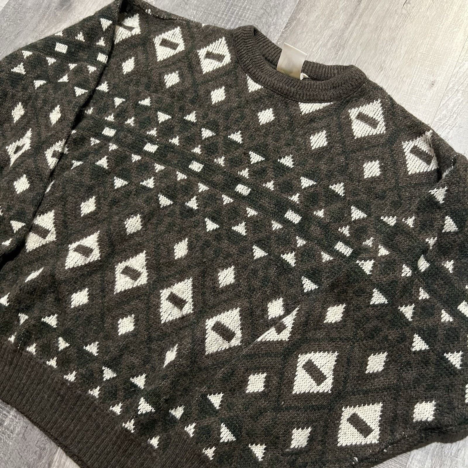 Vintage VTG Woodman Geometric Knit Pull Over Sweater Earth Tones Size US M / EU 48-50 / 2 - 3 Thumbnail