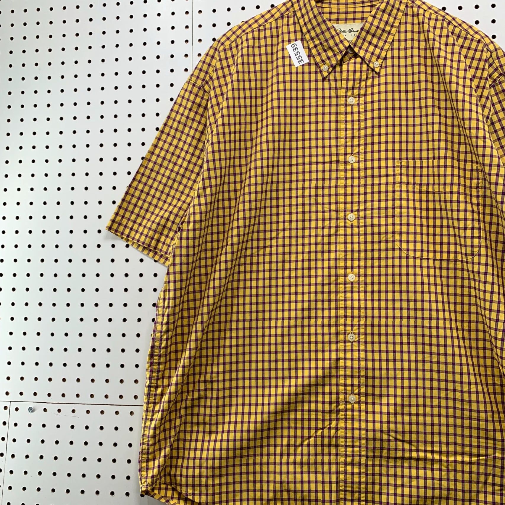 Eddie Bauer Eddie Bauer Short Sleeve Button-Up Shirt Mens XL Yellow Blue Check Woven 90s Size US XL / EU 56 / 4 - 3 Thumbnail