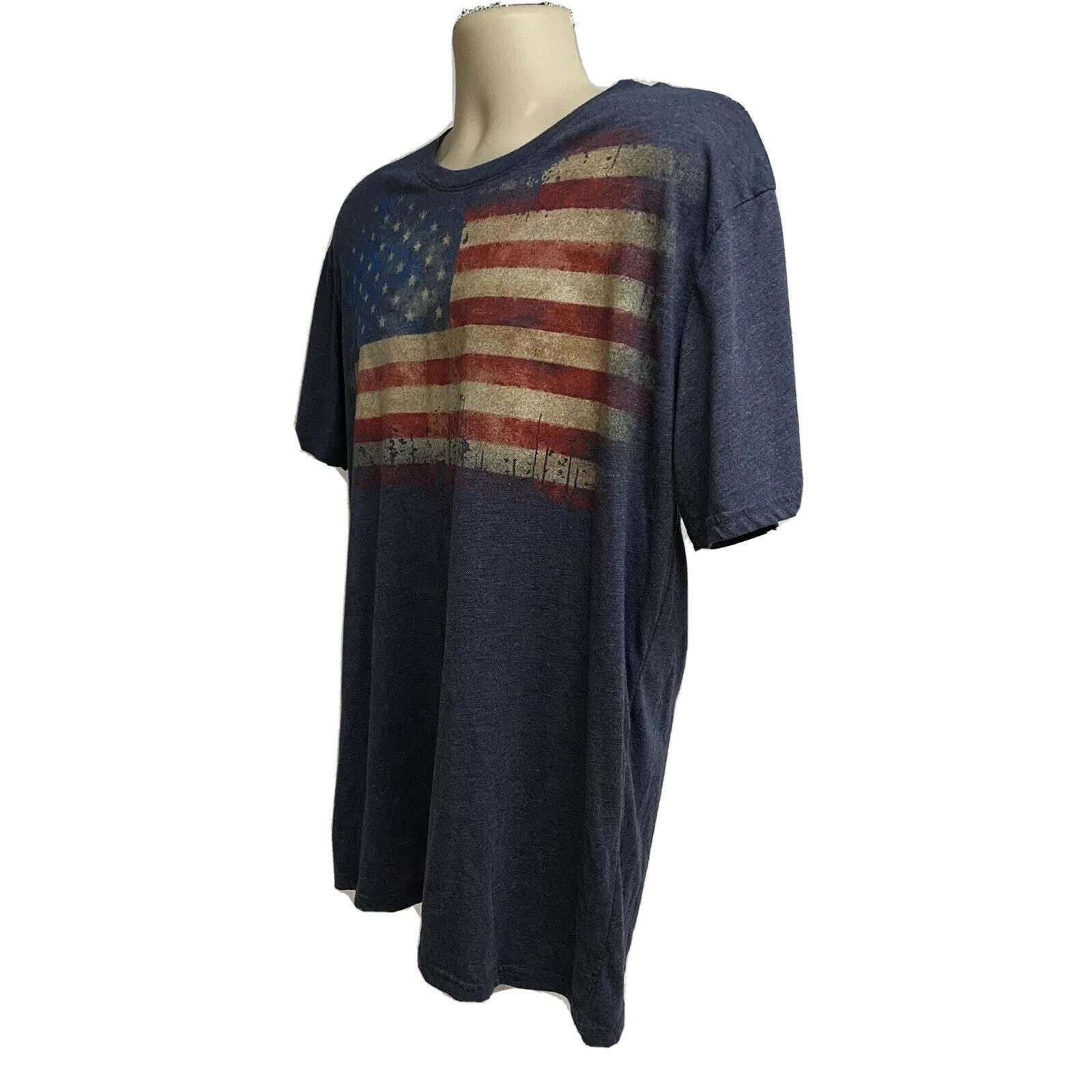 Other Mens Blue Graphic T-Shirt Large Patriotic USA Flag Stretch Size US L / EU 52-54 / 3 - 3 Thumbnail