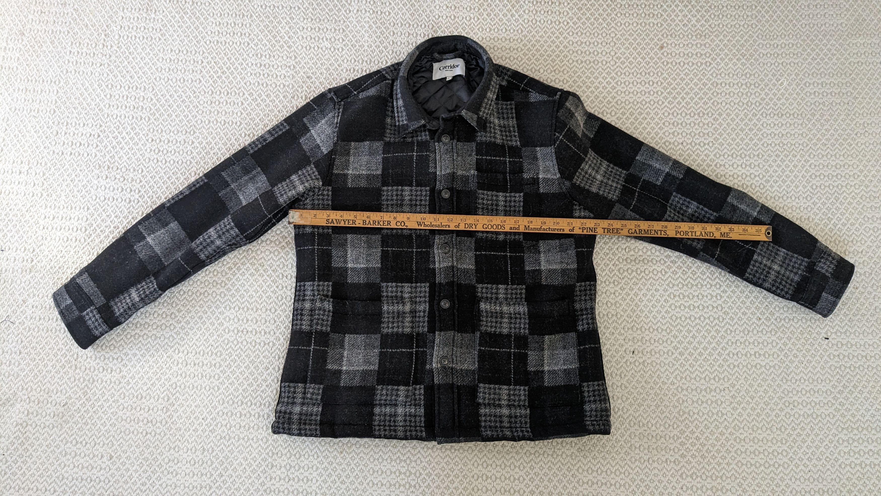 Corridor Corridor Black Plaid Merino Wool Button Up Jacket Size US L / EU 52-54 / 3 - 3 Thumbnail