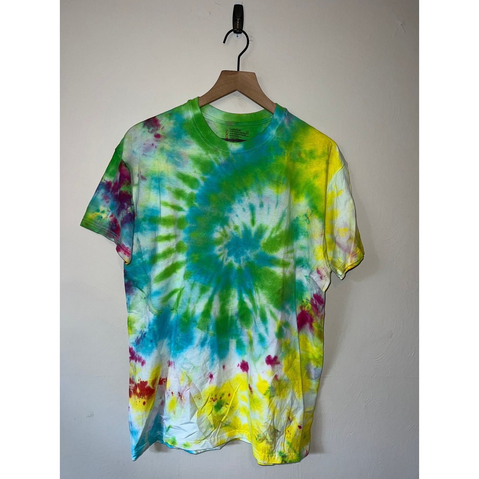 Hanes Hanes Comfort Soft Tie Dye Shirt Green Blue Shirt Tee Large Size US L / EU 52-54 / 3 - 1 Thumbnail