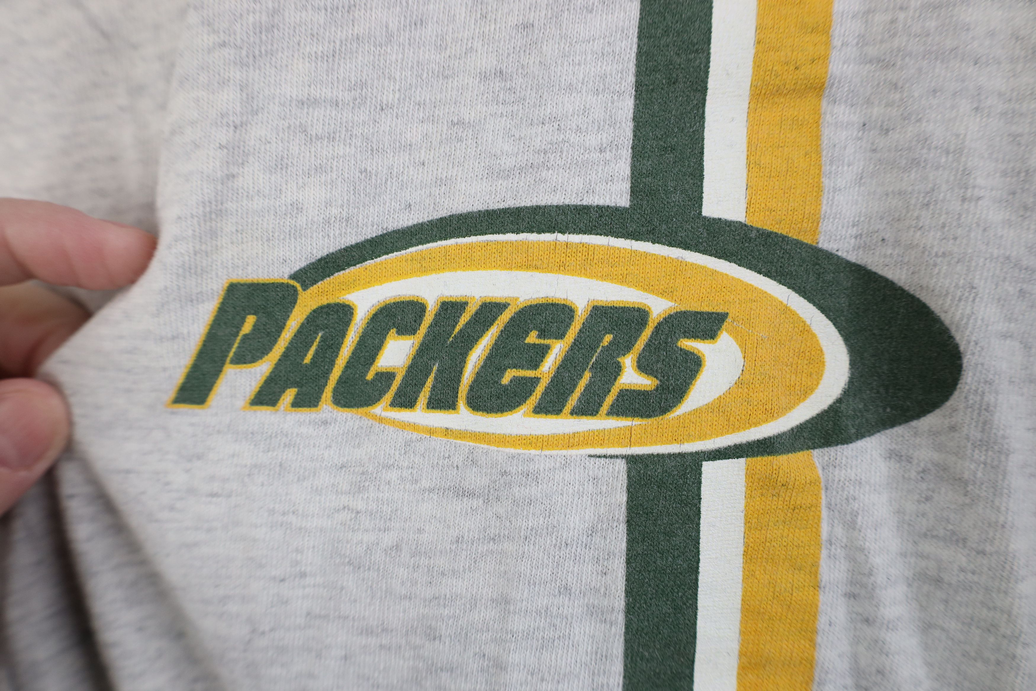 Vintage Vintage 90s Green Bay Packers Football T-Shirt Heather Gray Size US L / EU 52-54 / 3 - 5 Thumbnail