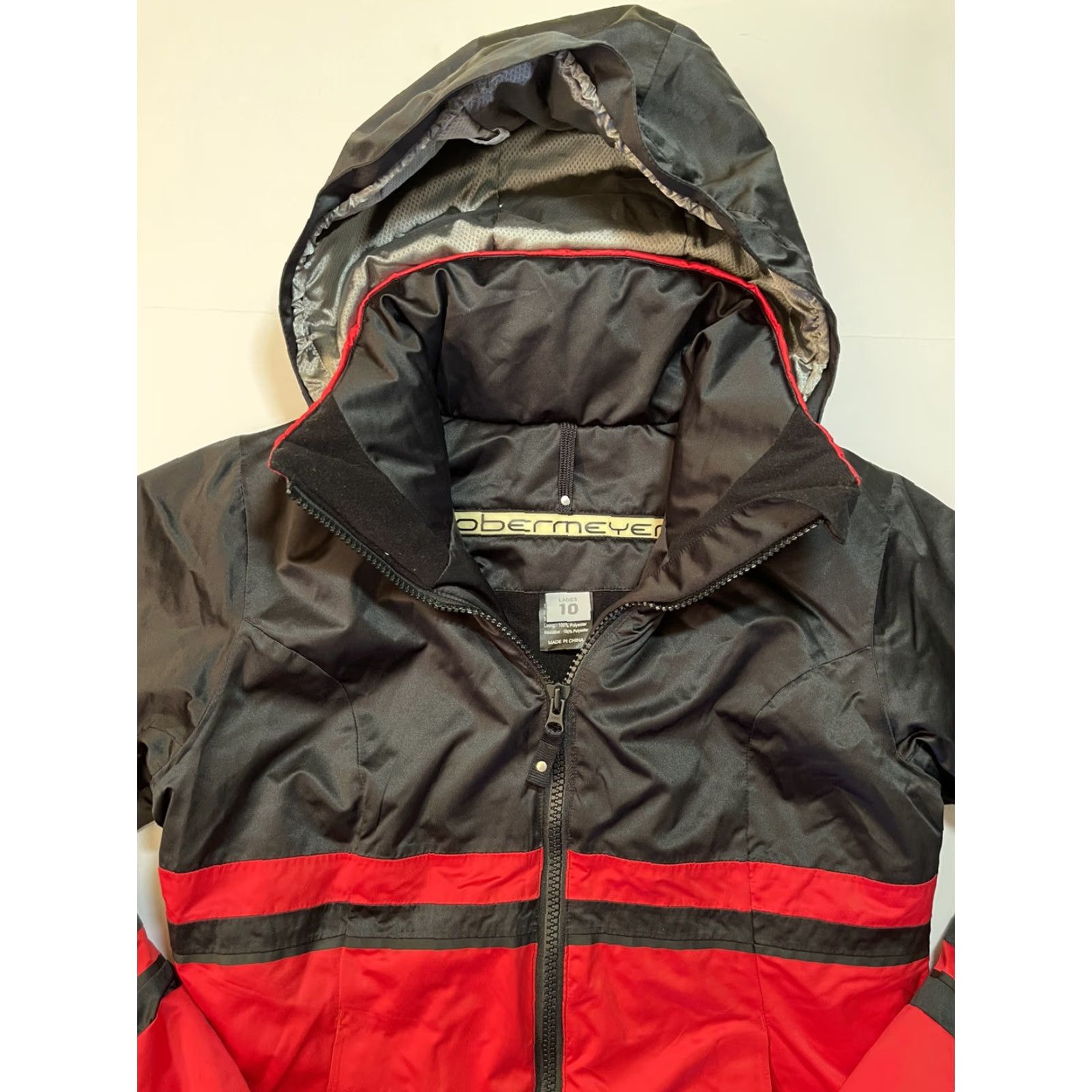 Obermeyer Obermeyer Womens Ski Jacket Hooded Coat Winter Insulated Zip Outdoor Sz L 10 Satin Multicolor Blue Casual Sports Size L / US 10 / IT 46 - 2 Thumbnail