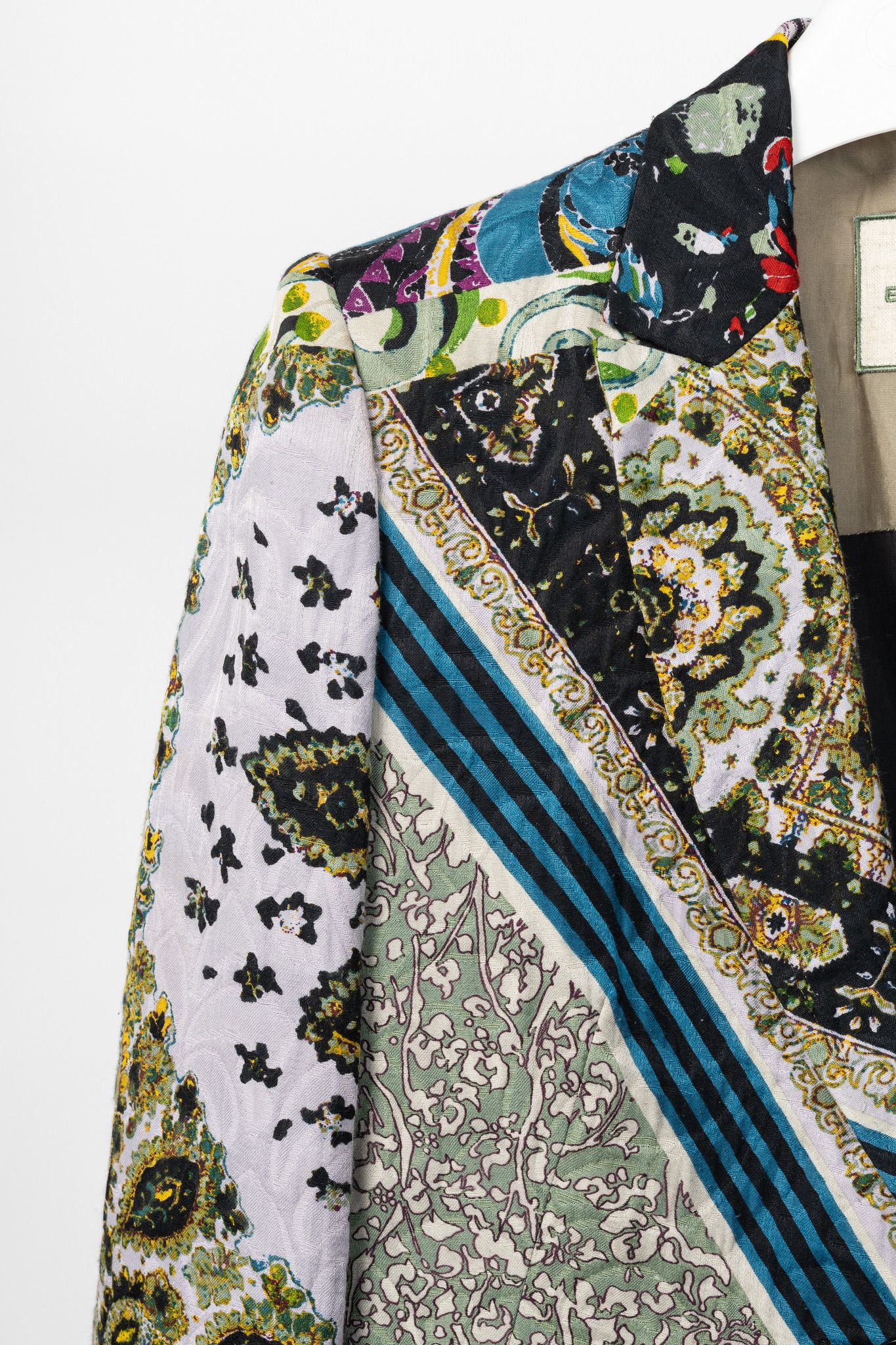 Etro Etro Multicolour Mixed-Print Textured Cotton Blazer Size M / US 6-8 / IT 42-44 - 5 Thumbnail