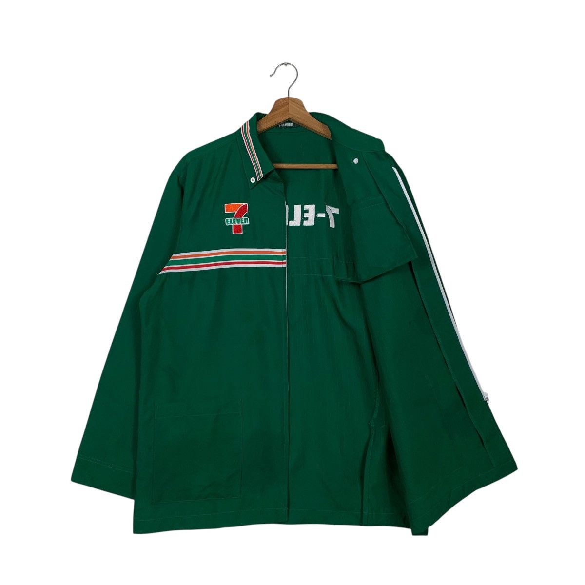 Japanese Brand 7-ELEVEN Big Logo Green Long Sleeve Uniform Jacket #2084-C91 Size US L / EU 52-54 / 3 - 9 Thumbnail