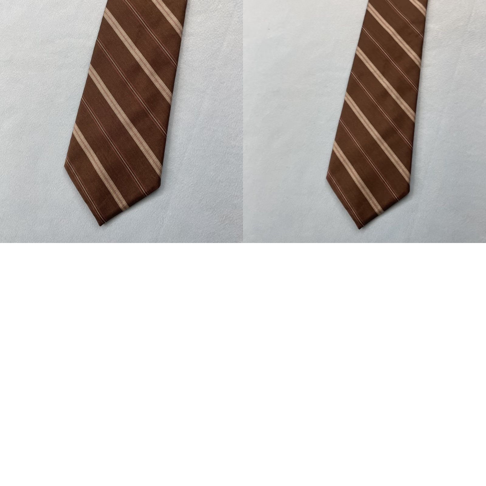 Vintage VINTAGE Imported Fabric All Silk Repp Tie Brown Western Striped Regiment vtg USA 3.2x55 Capsule Necktie Size ONE SIZE - 10 Thumbnail