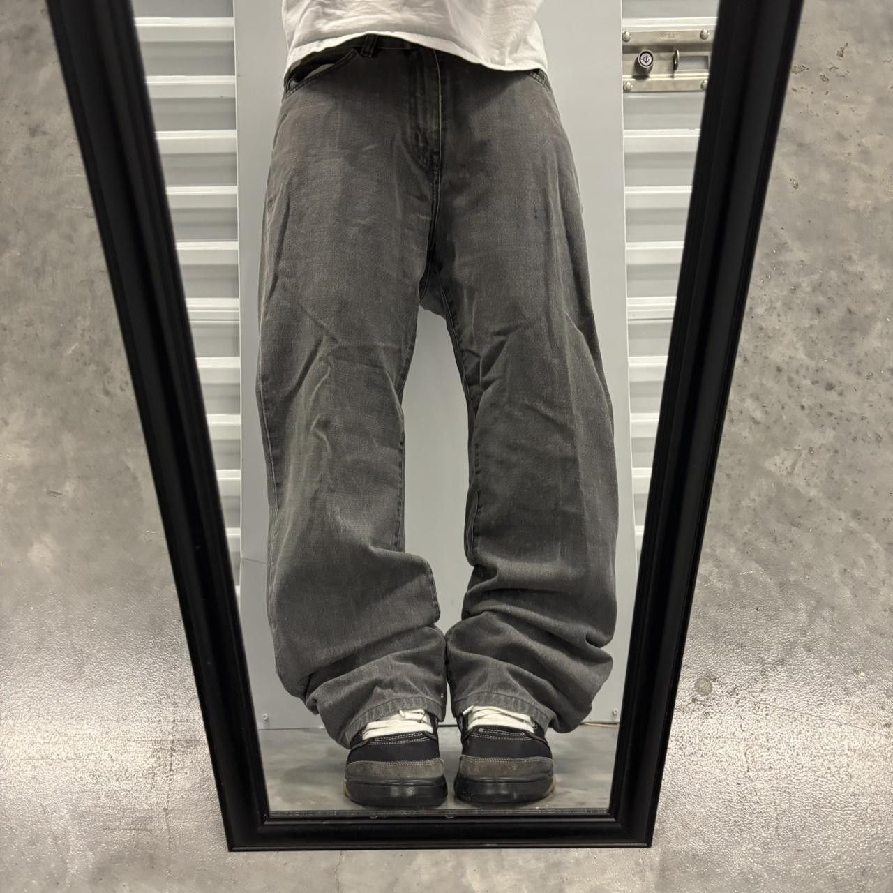 Japanese Brand × Vintage Crazy Vintage Y2K/2000s Faded Grey Streetwear Grunge Denim Jeans! Size US 32 / EU 48 - 1 Thumbnail