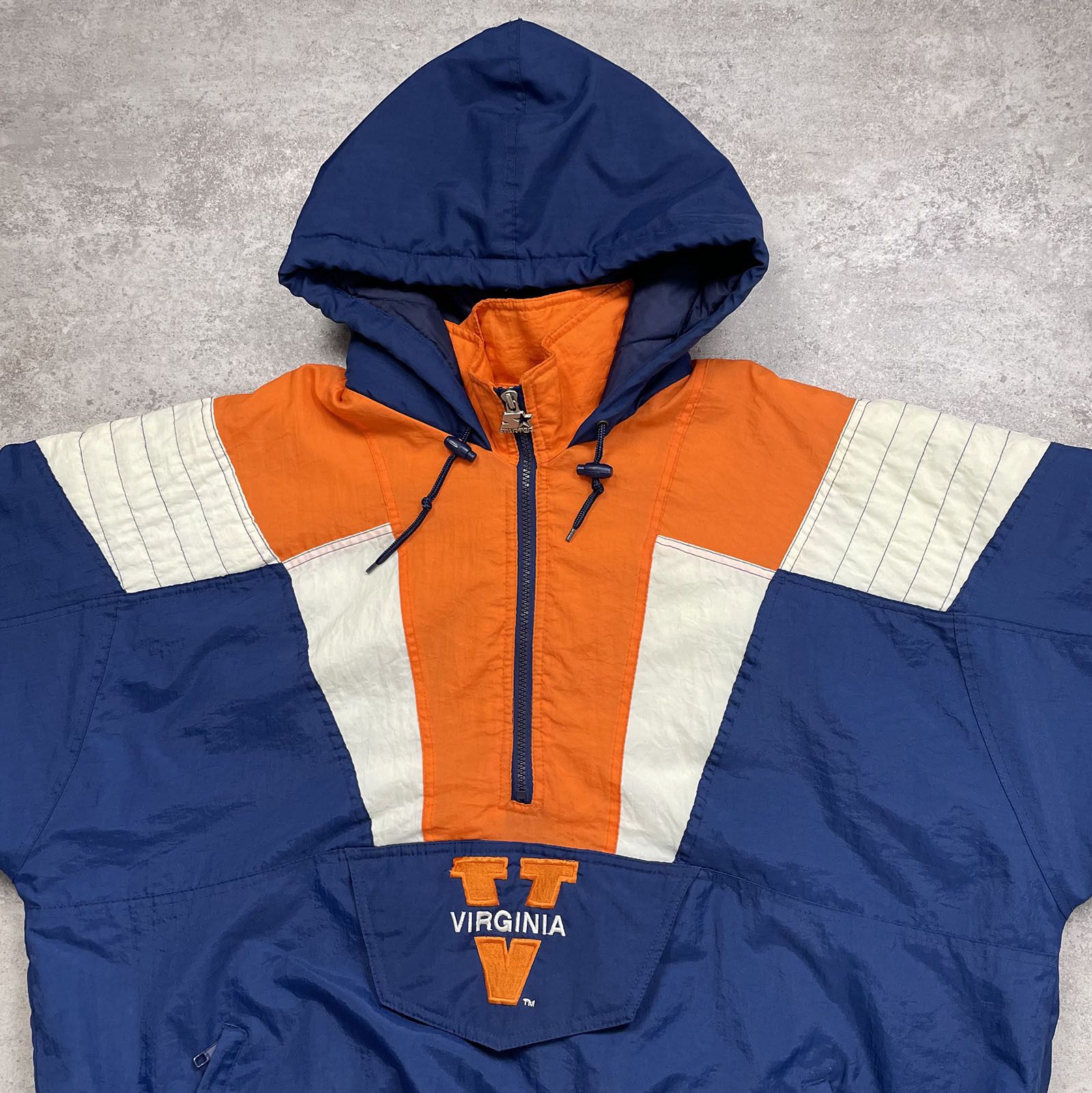NCAA × Starter × Vintage Virginia Cavaliers Puffer Jacket Big Logo Hooded Pullover Size US XXL / EU 58 / 5 - 2 Thumbnail