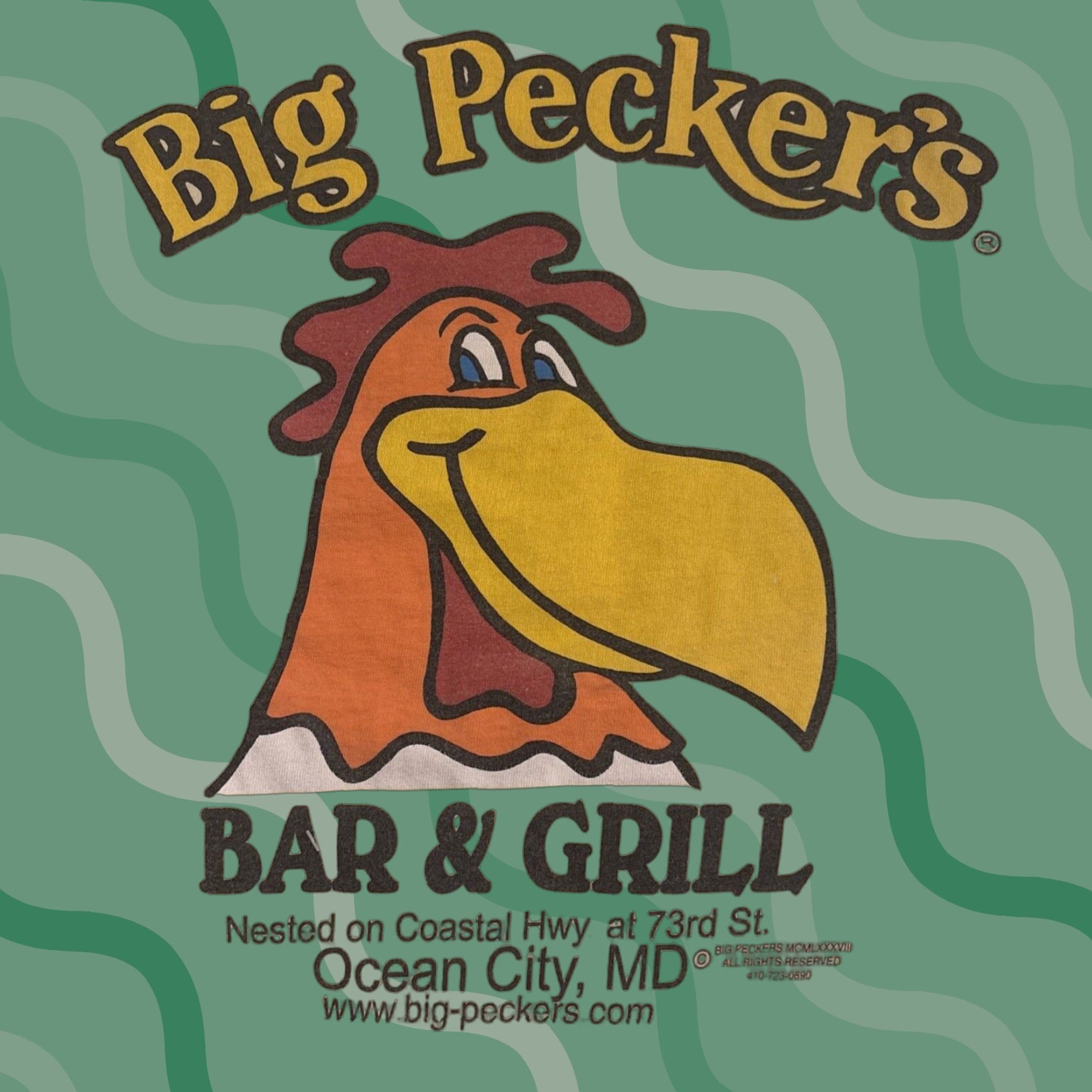 Hanes VINTAGE Hanes T-Shirt Big Peckers Bar and Grill Summer Beach Yellow Adult Small Mens Size US S / EU 44-46 / 1 - 1 Thumbnail
