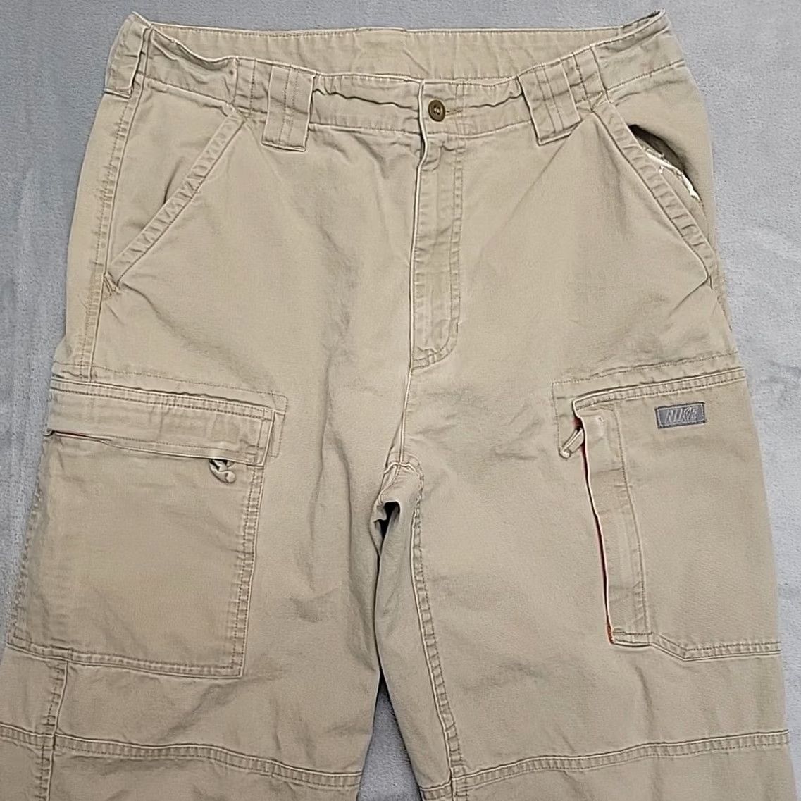 Nike Nike Pants Men 34 Khaki Cargo Wide Leg Skate Streetwear Utility Cotton Baggy Y2K Mens 34 Beige Pants Size US 31 - 5 Thumbnail