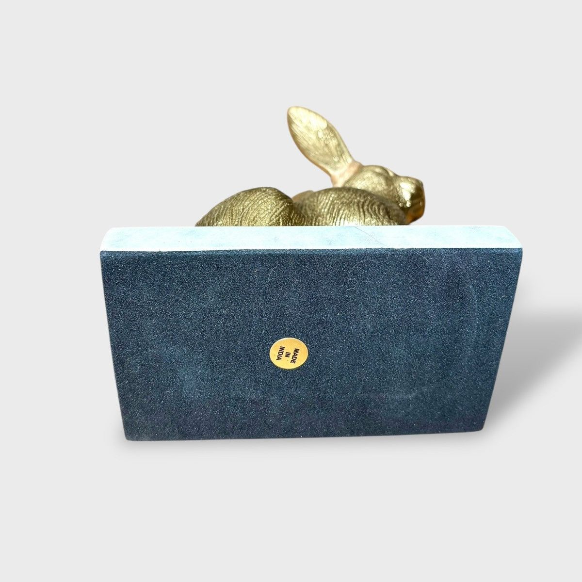Handmade Well Dressed Home Metal Rabbit Sculpture with Marble Base Size ONE SIZE - 10 Thumbnail