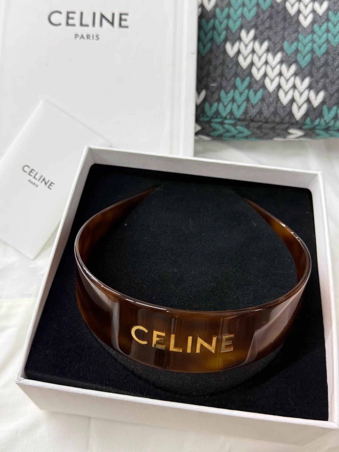 Celine Celine Classic Tortoiseshell Logo Headband Size ONE SIZE - 1 Thumbnail