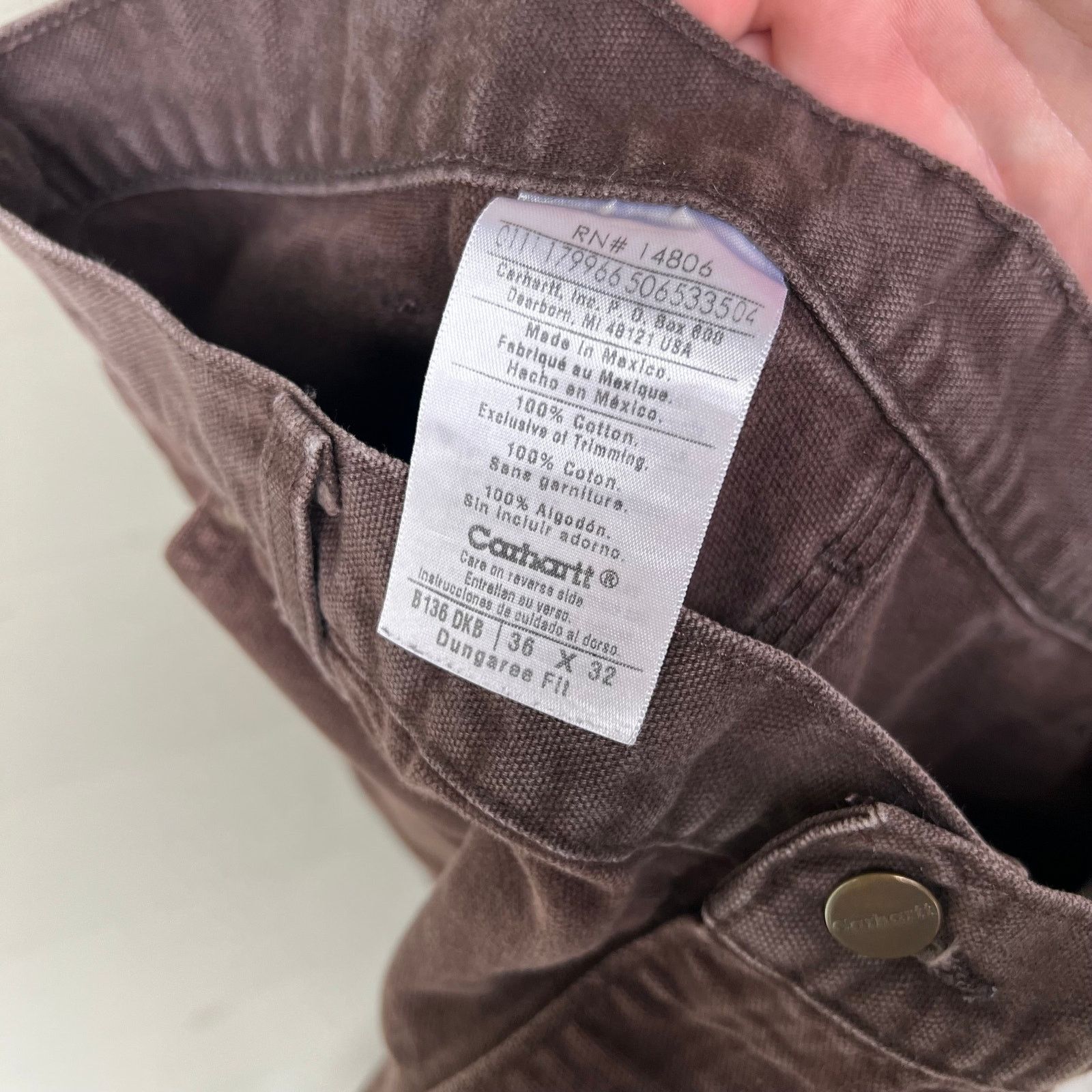 Carhartt × Vintage Vintage Y2K Carhartt brown double knee work carpenter pants Size US 34 / EU 50 - 4 Thumbnail