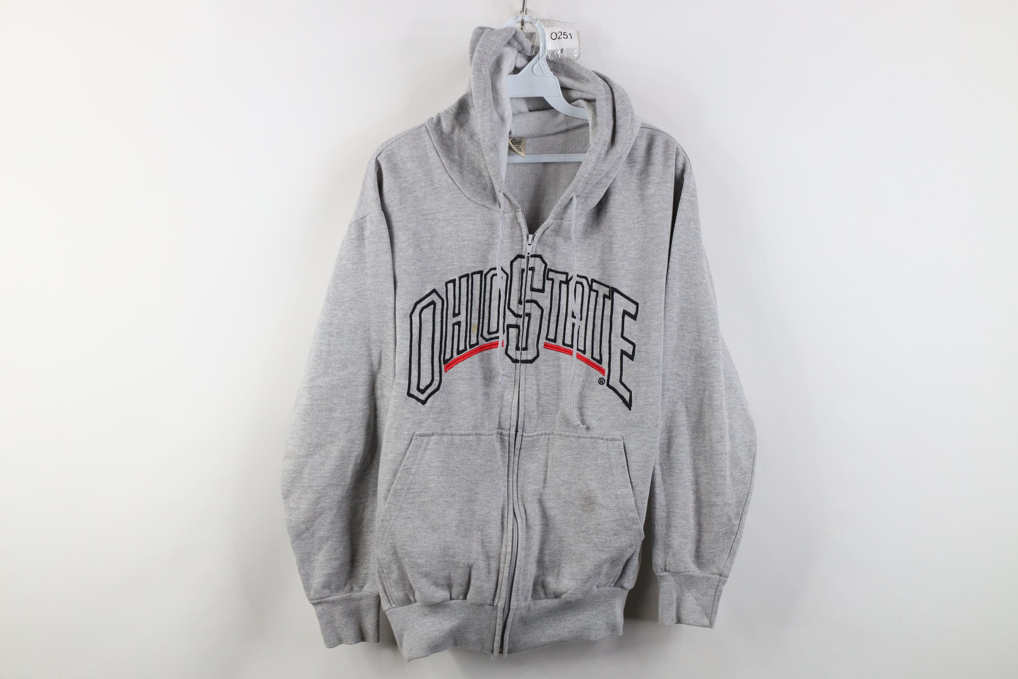Vintage Vintage 90s Letter Ohio State University Full Zip Hoodie Size US M / EU 48-50 / 2 - 1 Thumbnail