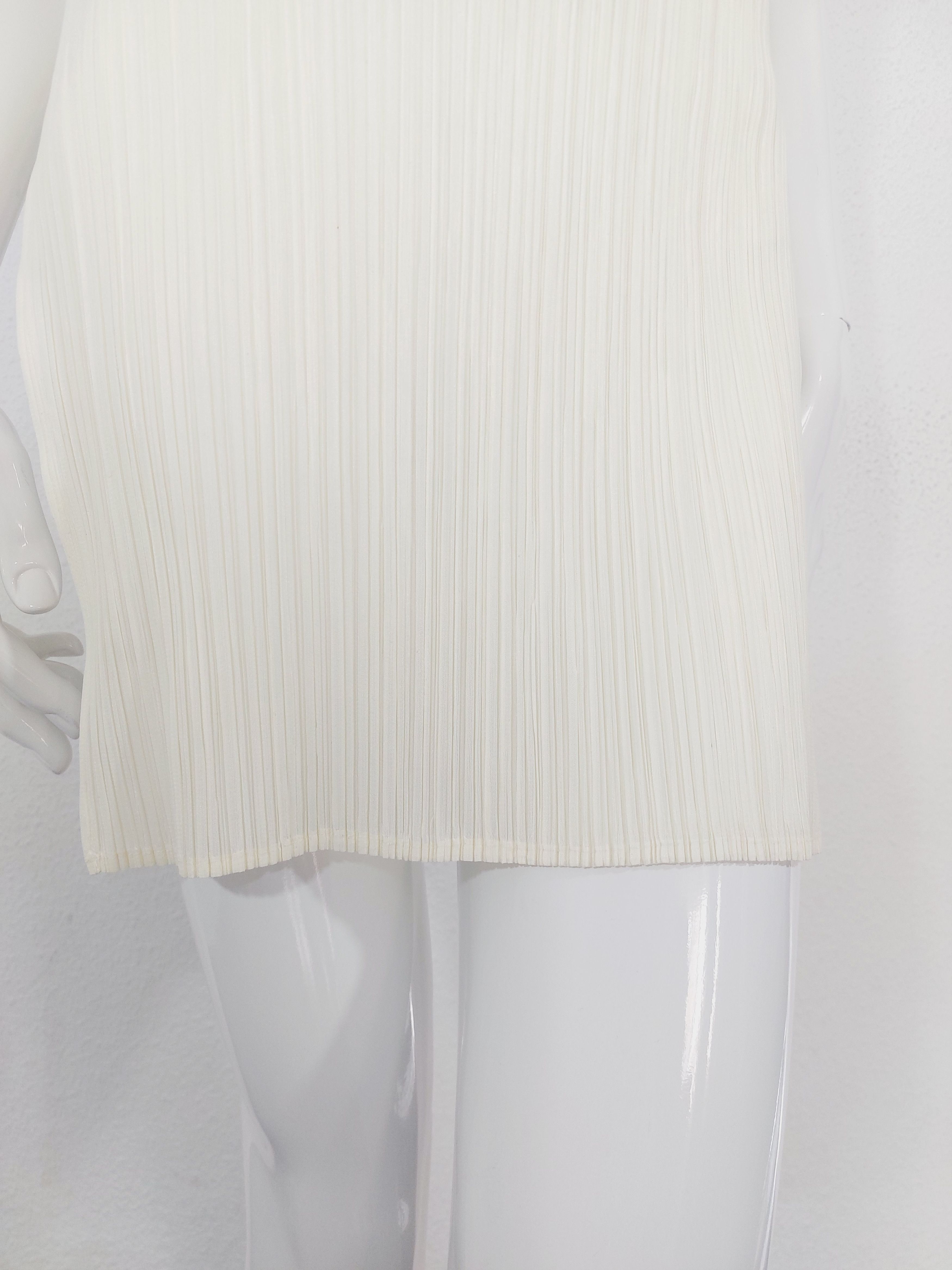 Issey Miyake Issey Miyake Pleats Japanese Beige Split Pleated Tunic Dress Size ONE SIZE - 9 Thumbnail