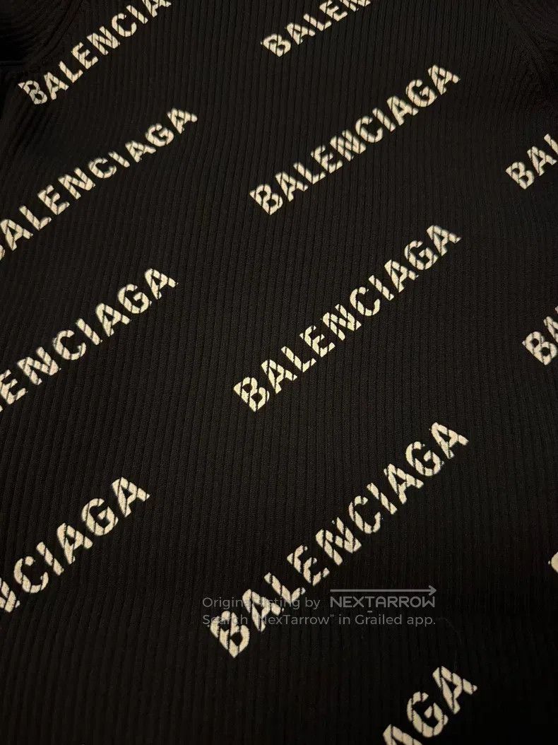 Balenciaga Balenciaga Black Full Print Logo Knitwear Size US M / EU 48-50 / 2 - 3 Thumbnail