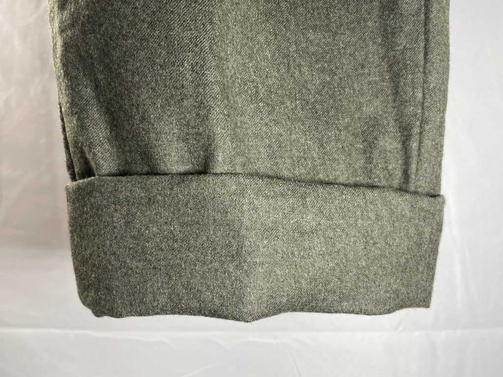 Brunello Cucinelli BRUNELLO CUCINELLI Green Flannel Wool Flat Front Cargo Pants Size US 36 / EU 52 - 6 Thumbnail