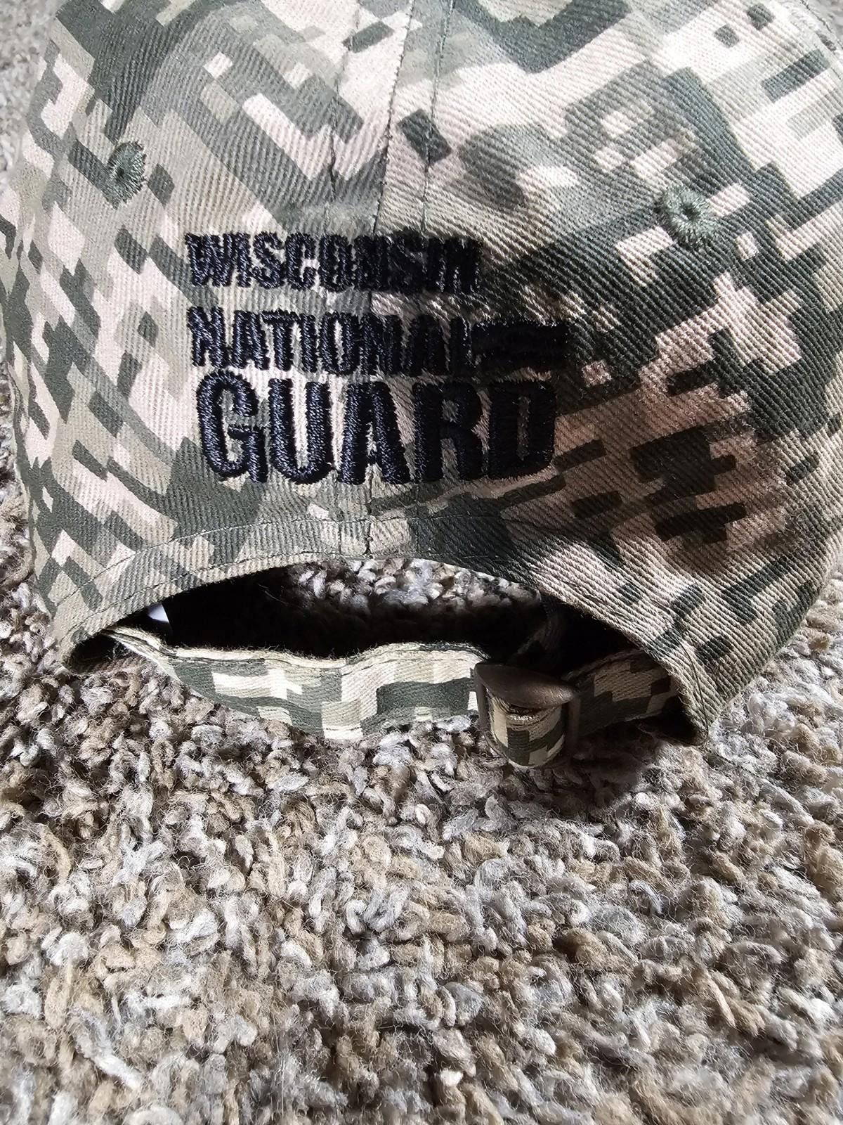 Designer Wisconsin Badgers NCAA Adult Camo Baseball Hat Nat'l Guard Size ONE SIZE - 4 Thumbnail