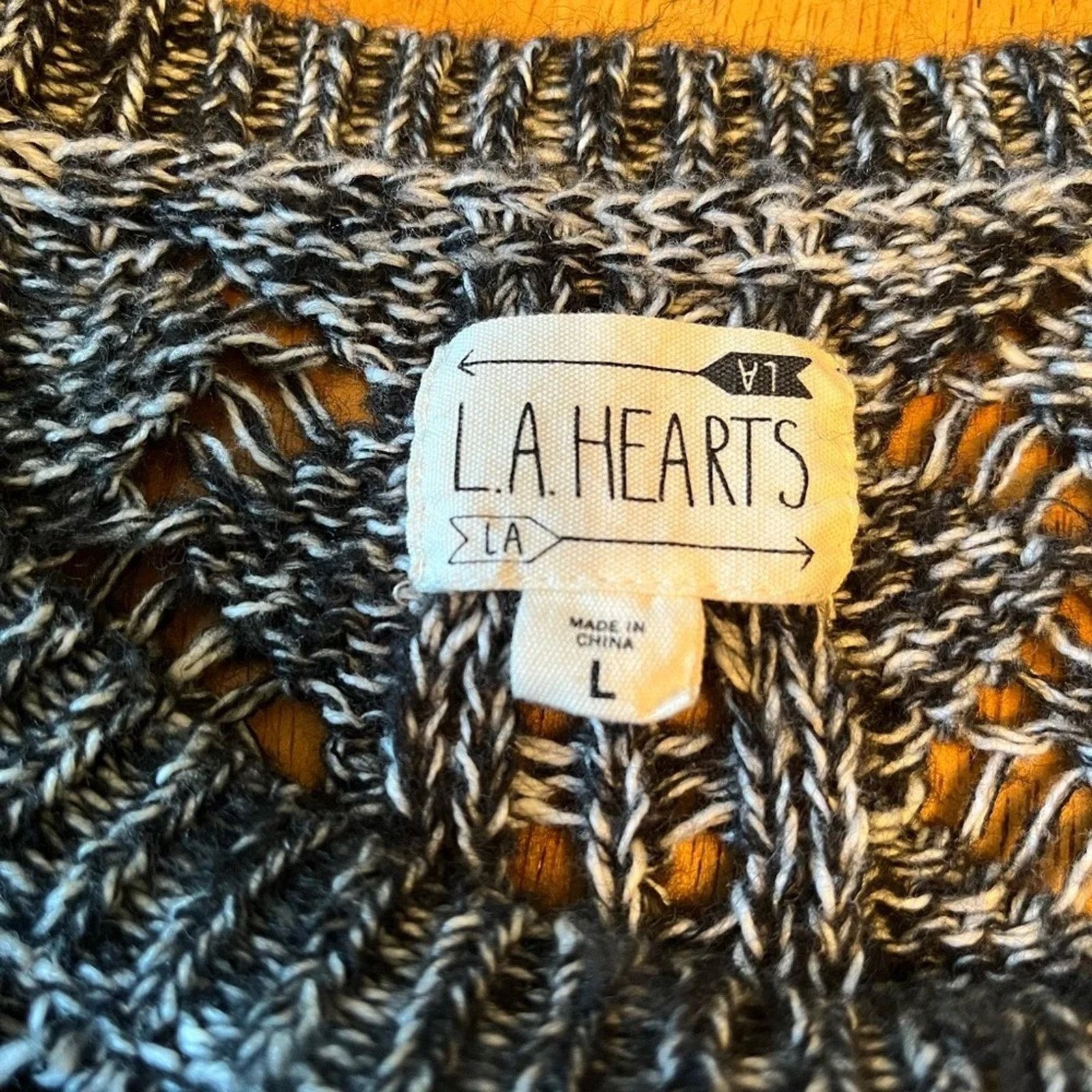 The Unbranded Brand LA Hearts long sleeve open cable knit sweater, size L Size L / US 10 / IT 46 - 3 Thumbnail