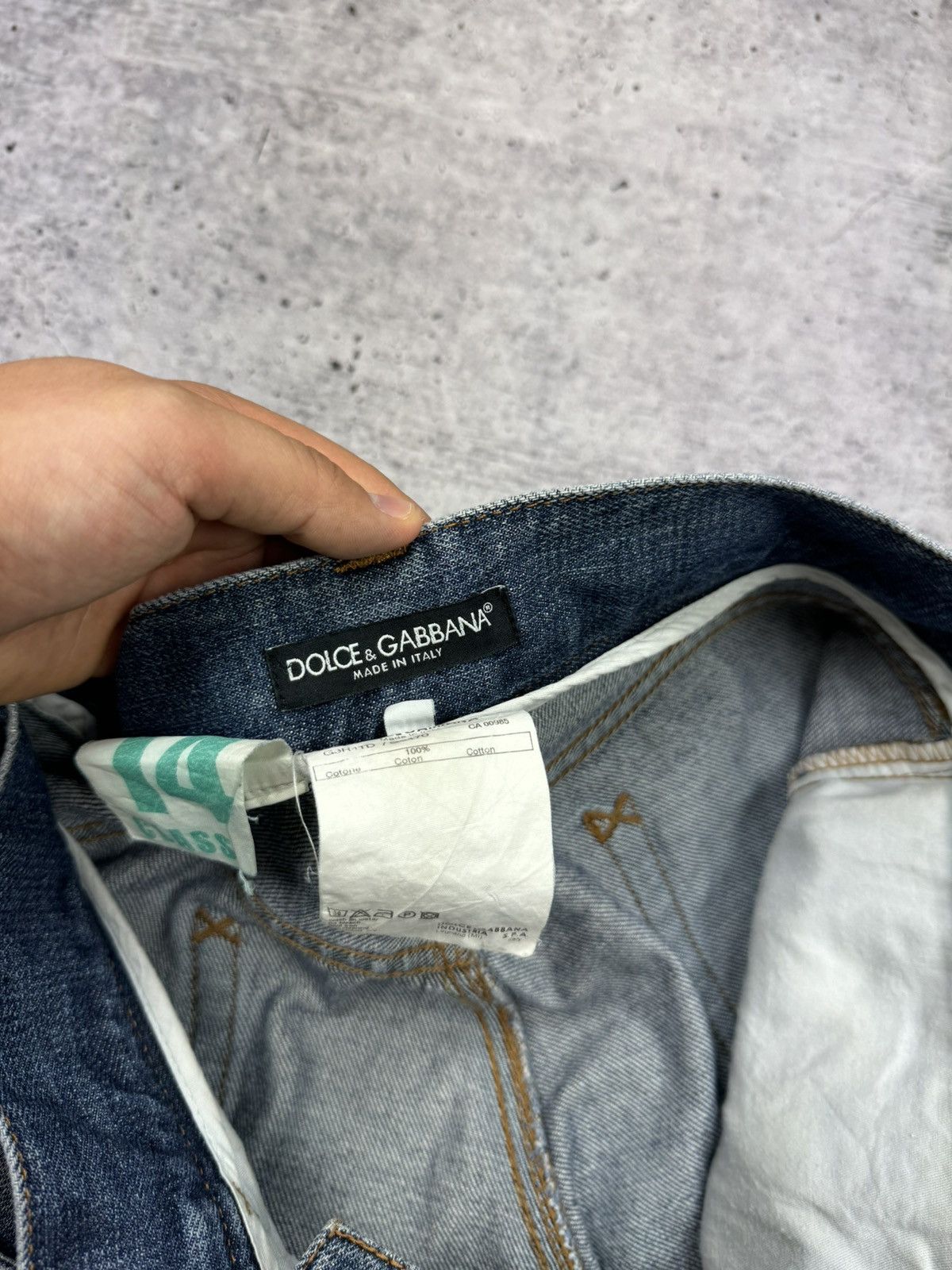 💥 Dolce&Gabbana Metal Pocket Big Logo Blue Stonewashed Jeans