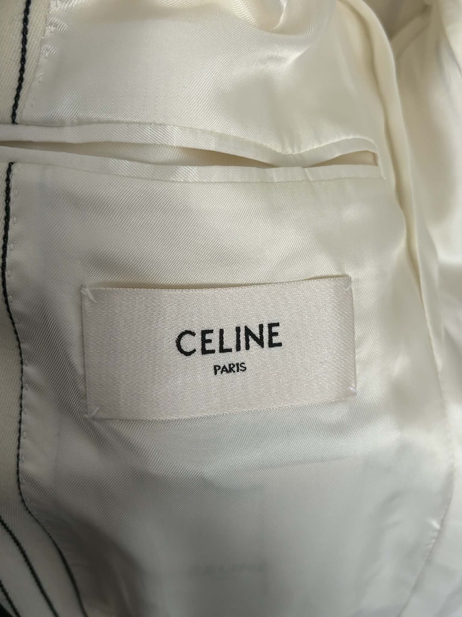 Celine *Last Drop* Celine SlimFit Pinestripe Wool Blazer - Slimane Size 48S - 5 Thumbnail