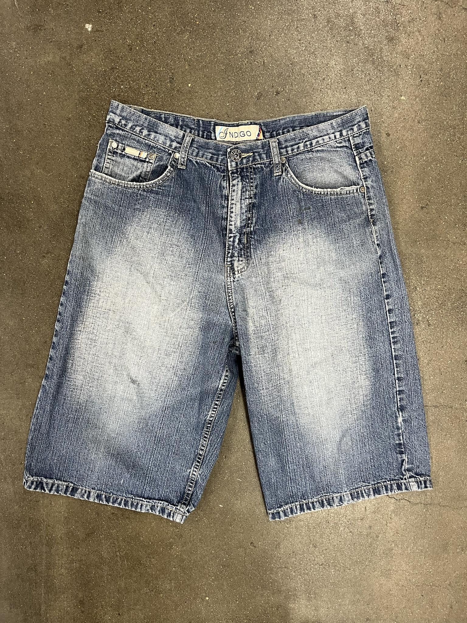 LRG Y2K Indigo Brand Stoner Jorts | Grailed