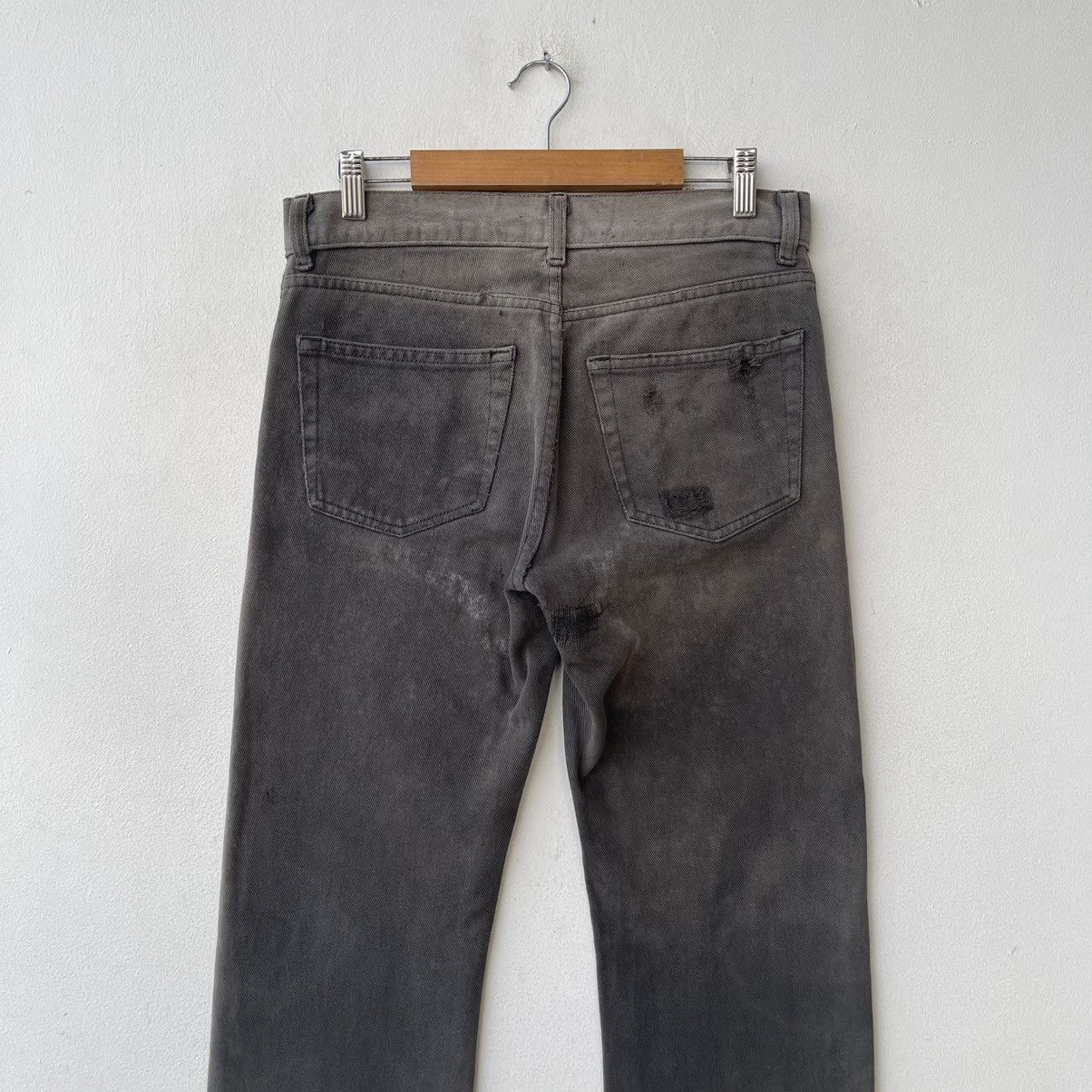 Helmut Lang Thrashed Archival 90s HELMUT LANG Faded Black Denim Jeans Size US 30 / EU 46 - 11 Thumbnail